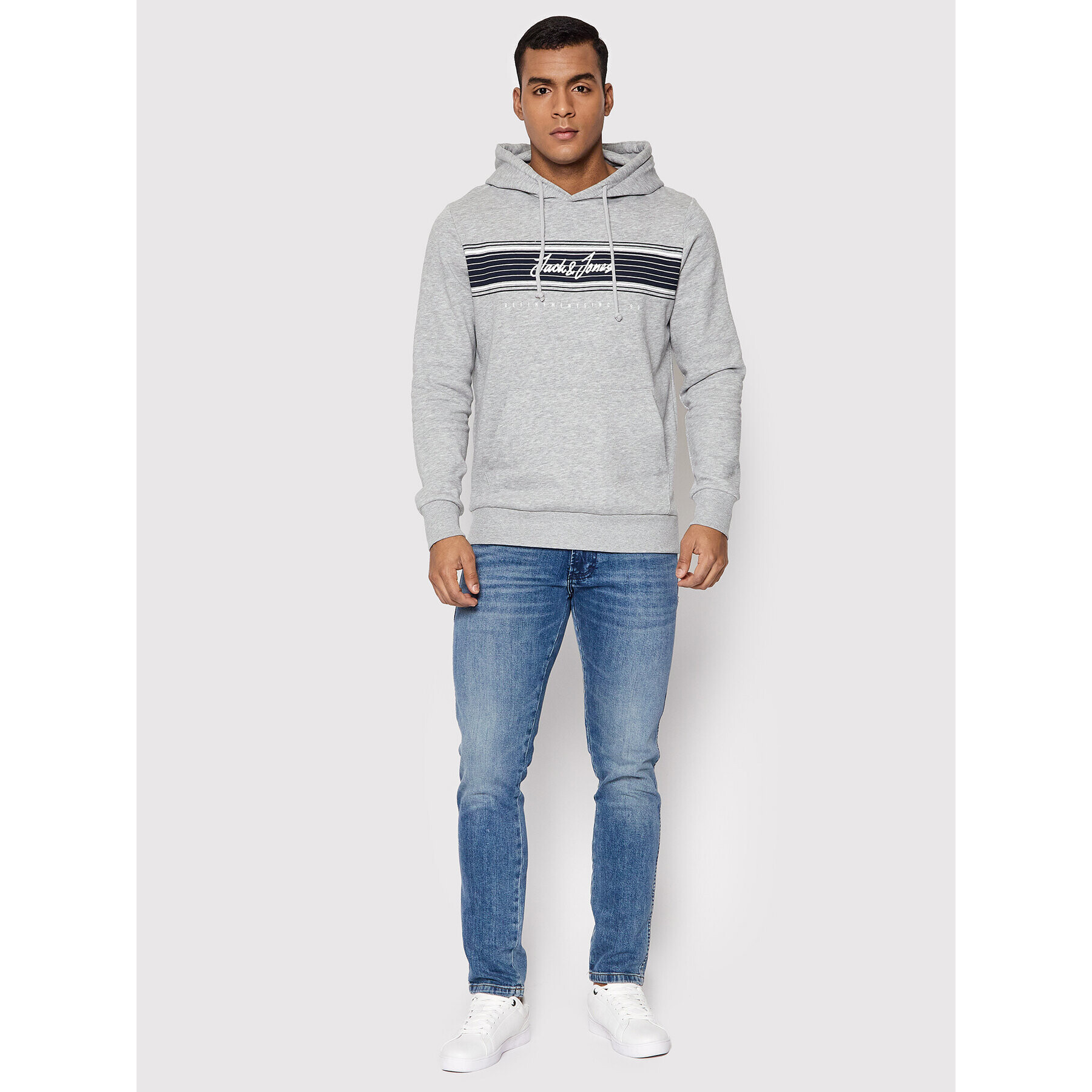 Jack&Jones Суитшърт Leo 12200768 Сив Regular Fit - Pepit.bg