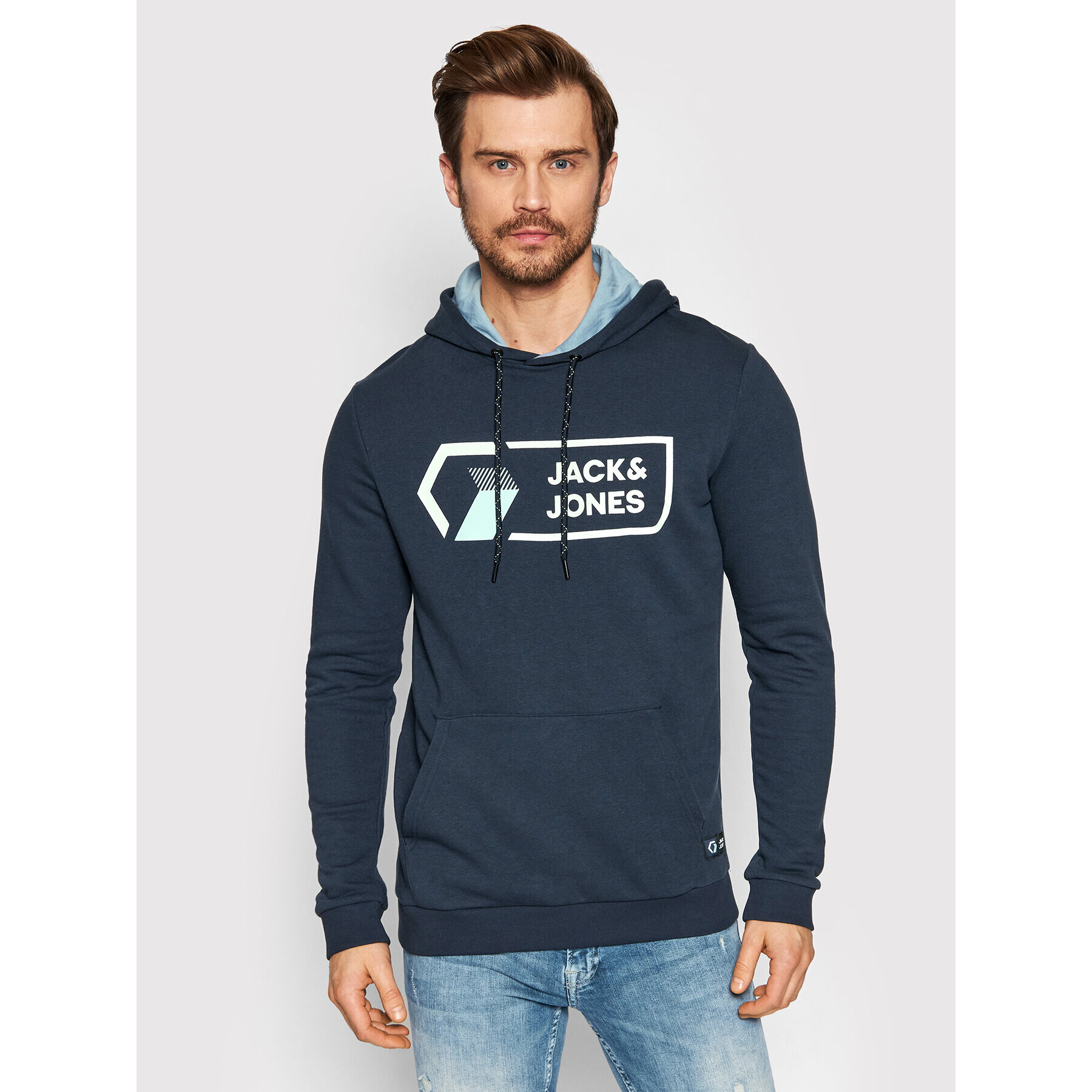 Jack&Jones Суитшърт Logan 12205411 Тъмносин Regular Fit - Pepit.bg