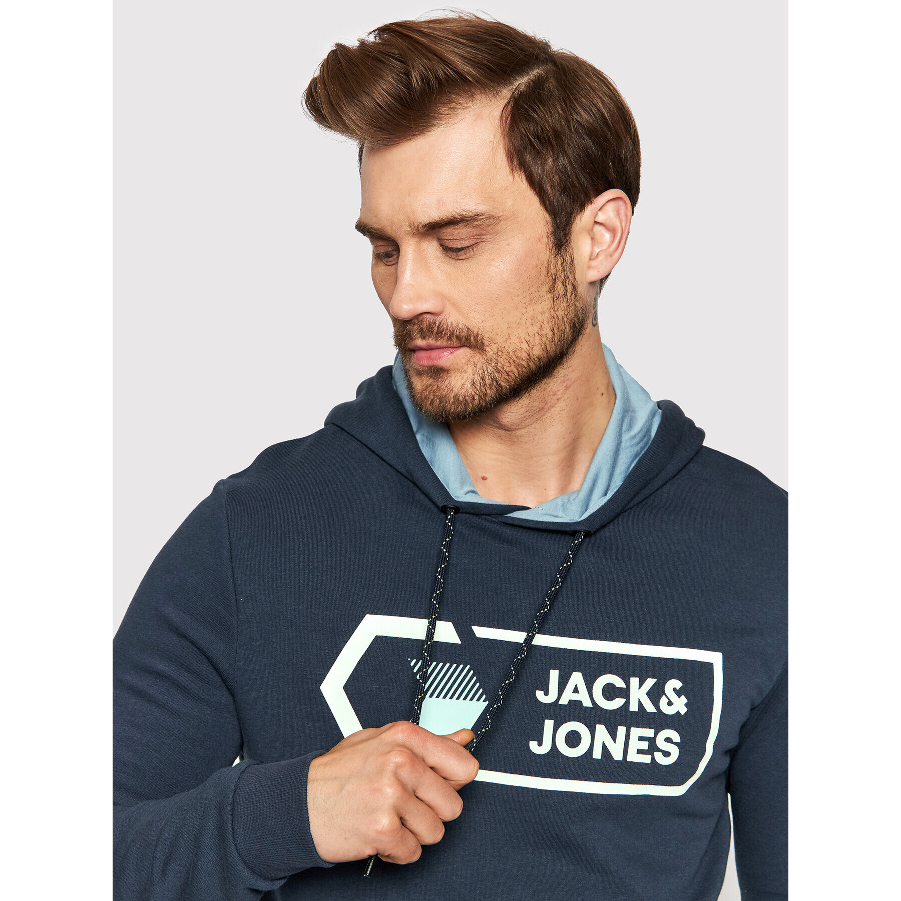 Jack&Jones Суитшърт Logan 12205411 Тъмносин Regular Fit - Pepit.bg