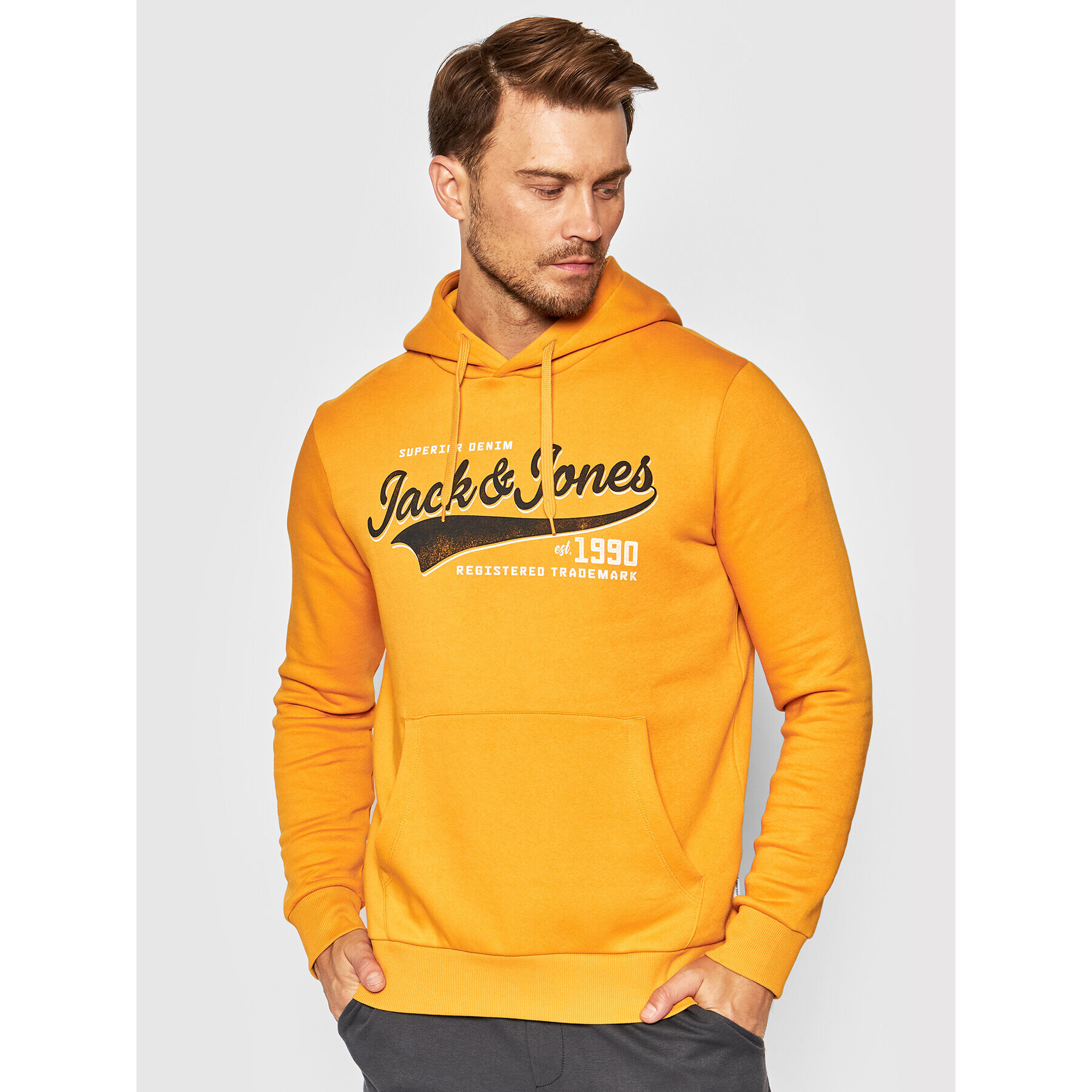 Jack&Jones Суитшърт Logo 12189736 Жълт Regular Fit - Pepit.bg