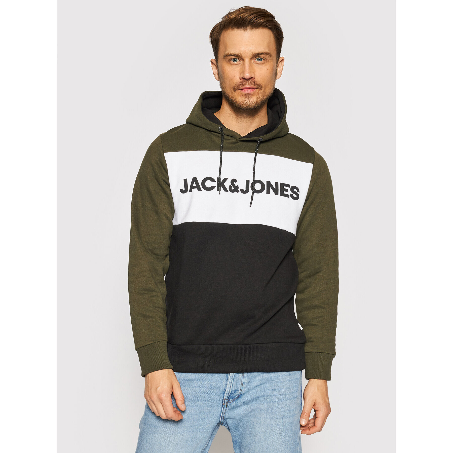 Jack&Jones Суитшърт Logo Blocking 12172344 Зелен Regular Fit - Pepit.bg