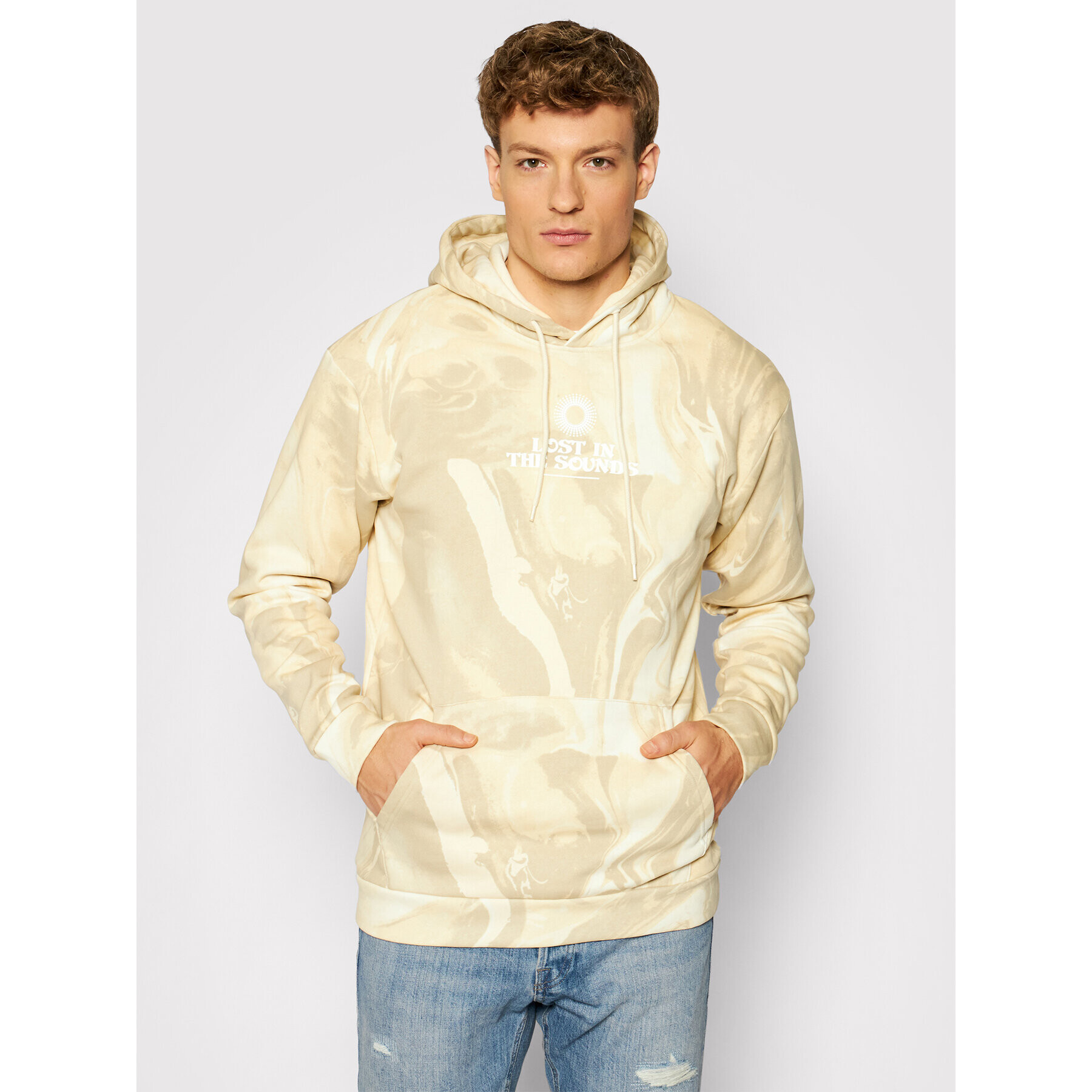 Jack&Jones Суитшърт Marble 12195334 Жълт Relaxed Fit - Pepit.bg