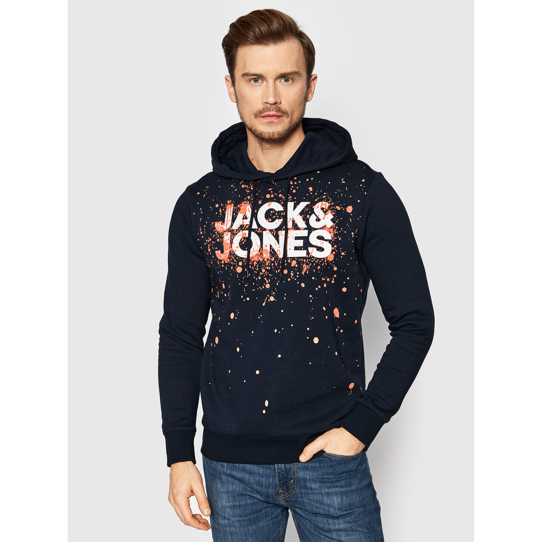 Jack&Jones Суитшърт New Splash 12200462 Тъмносин Regular Fit - Pepit.bg