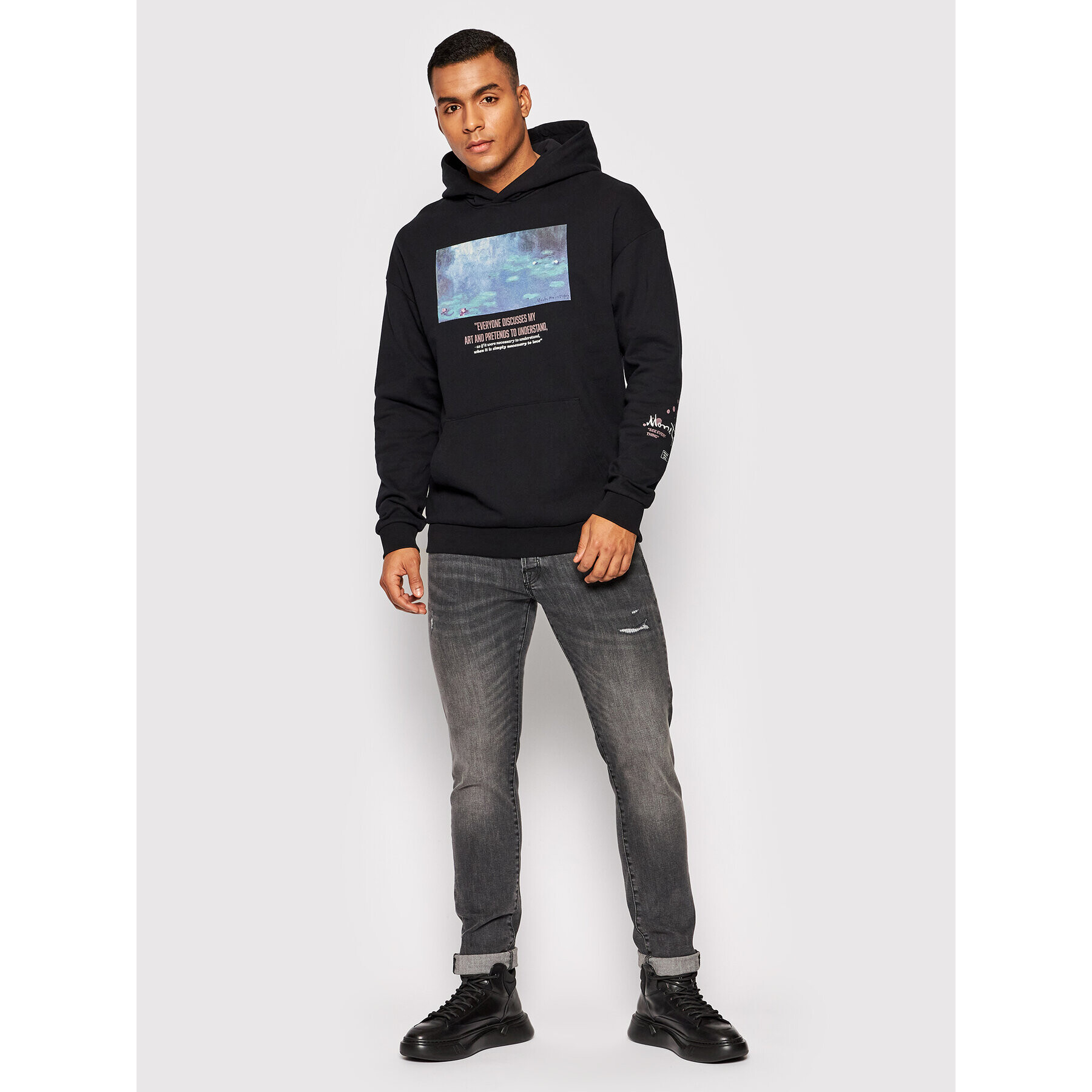 Jack&Jones Суитшърт Pioneer 12198344 Черен Loose Fit - Pepit.bg