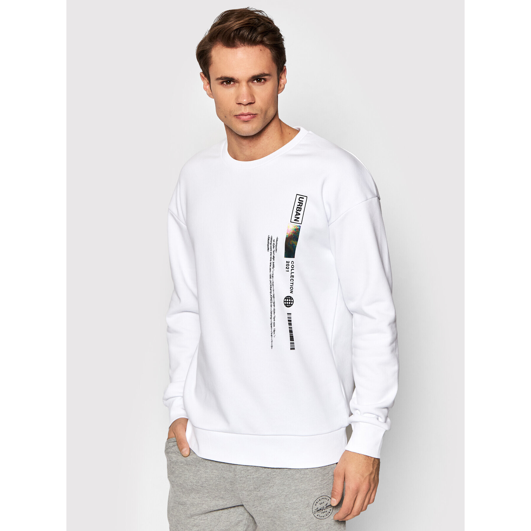 Jack&Jones Суитшърт Playlist 12200660 Бял Relaxed Fit - Pepit.bg