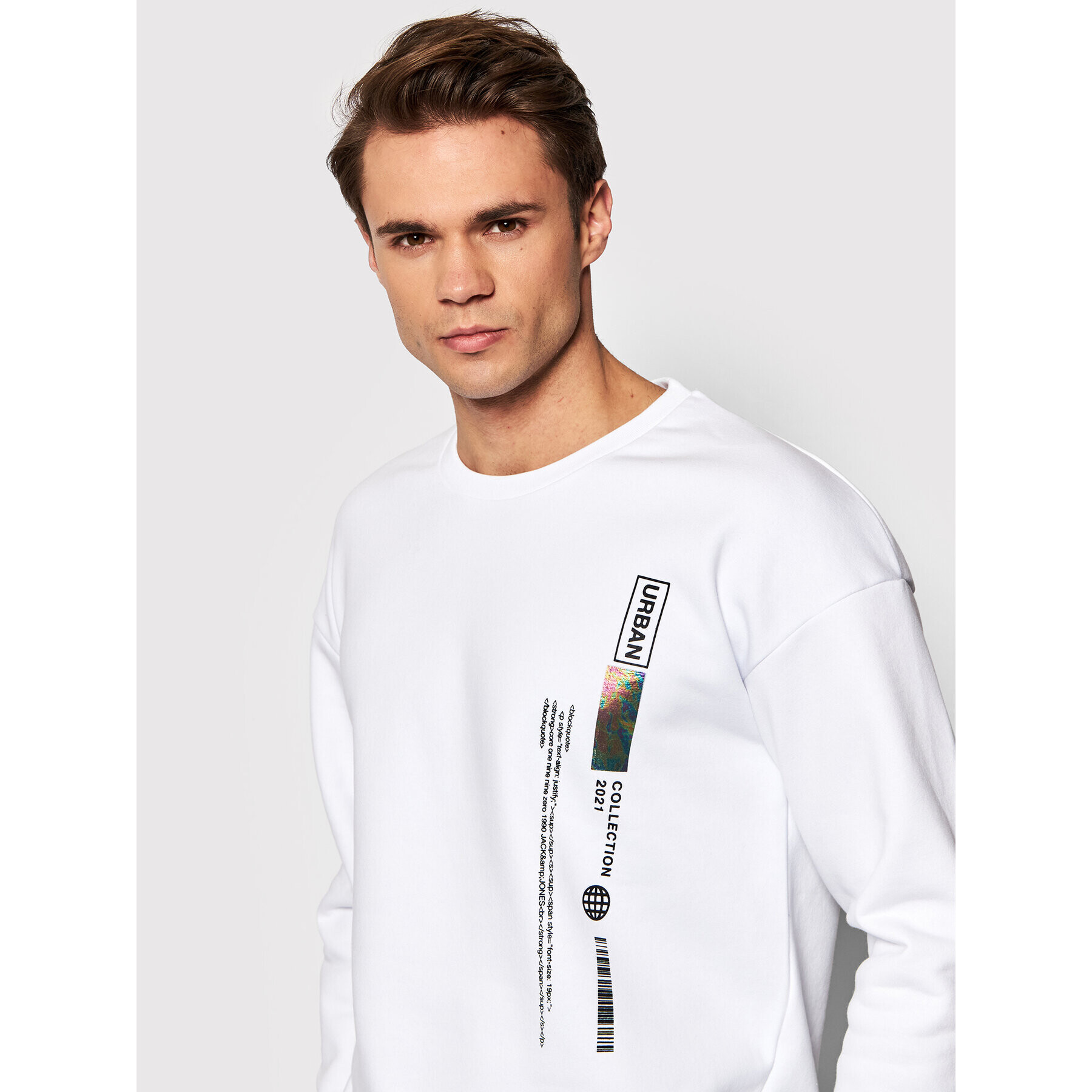 Jack&Jones Суитшърт Playlist 12200660 Бял Relaxed Fit - Pepit.bg