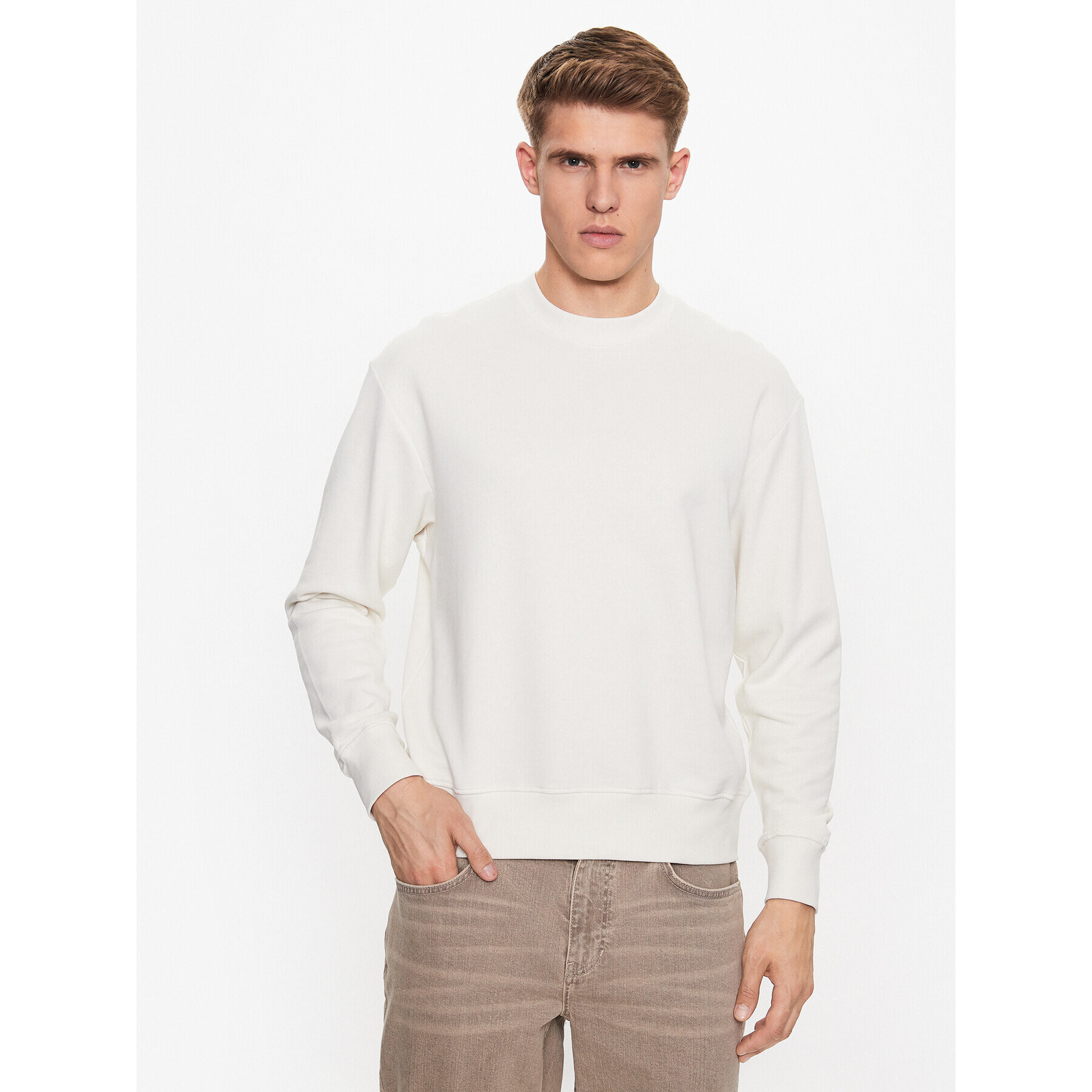 Jack&Jones Суитшърт Pure 12235017 Бял Oversize - Pepit.bg