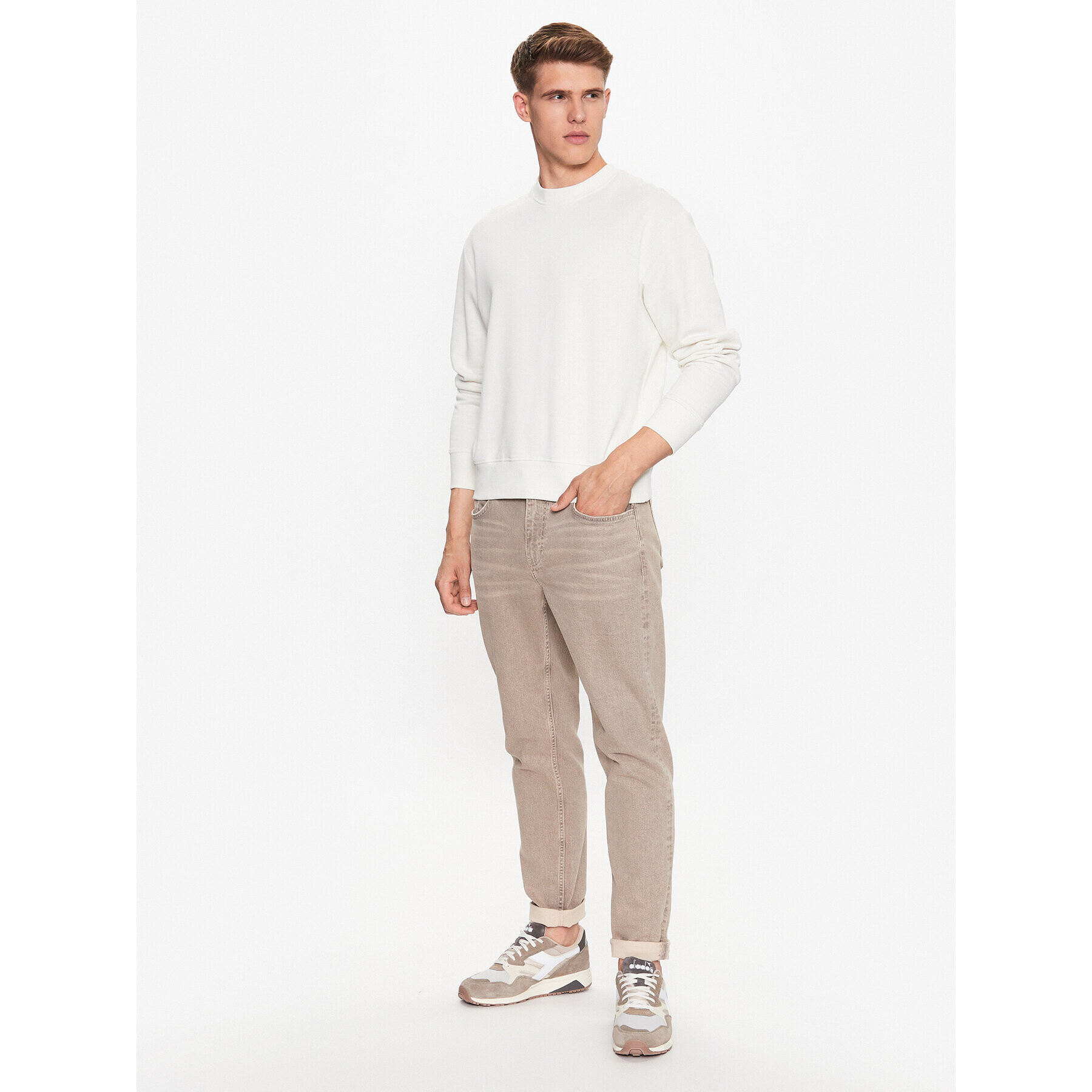 Jack&Jones Суитшърт Pure 12235017 Бял Oversize - Pepit.bg