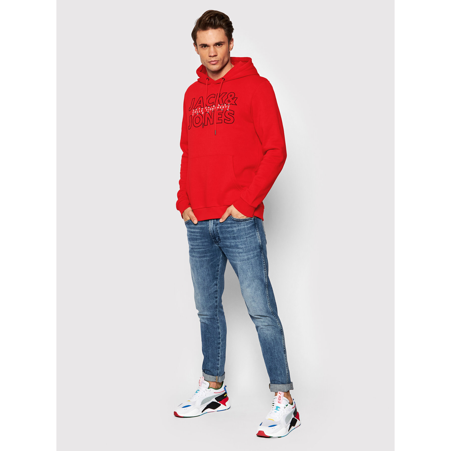 Jack&Jones Суитшърт River 12197950 Червен Regular Fit - Pepit.bg