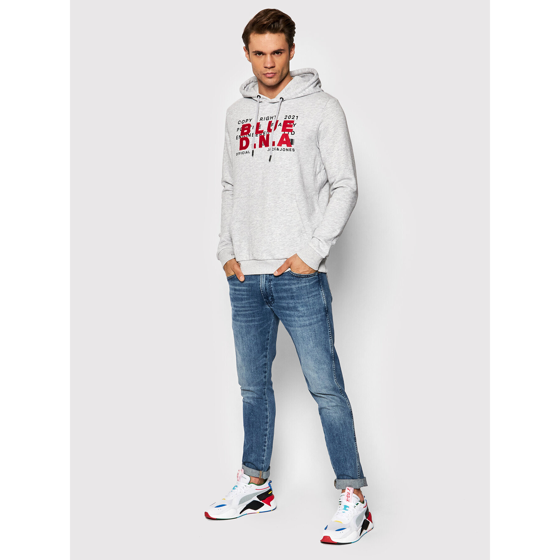 Jack&Jones Суитшърт River 12197950 Сив Regular Fit - Pepit.bg