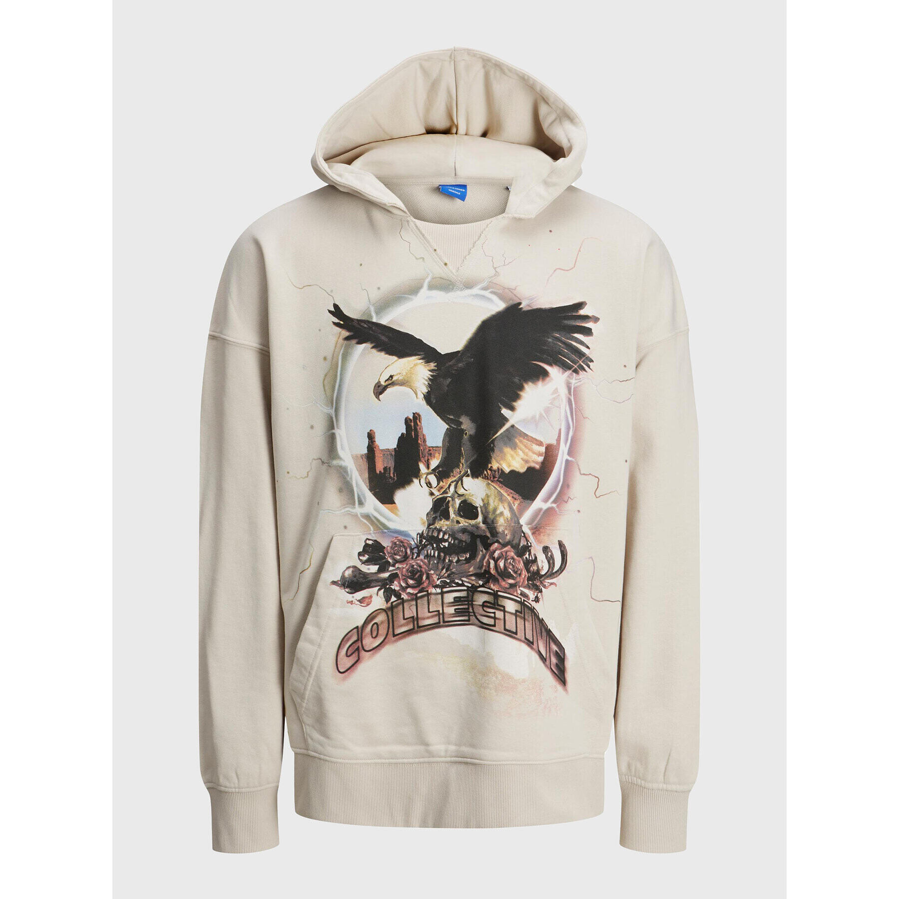 Jack&Jones Суитшърт Rushskull 12216457 Бежов Oversize - Pepit.bg