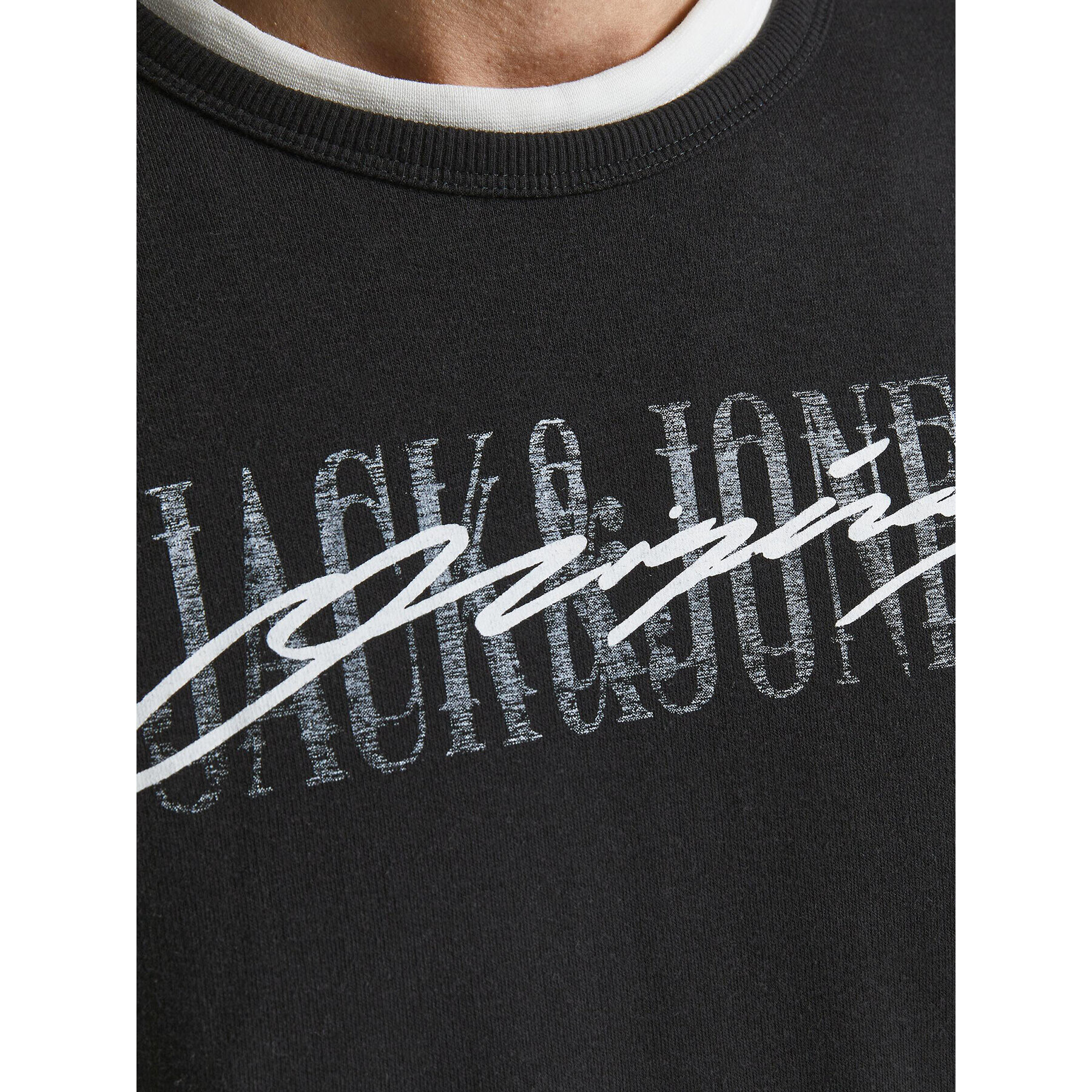 Jack&Jones Суитшърт Script 12205812 Черен Regular Fit - Pepit.bg