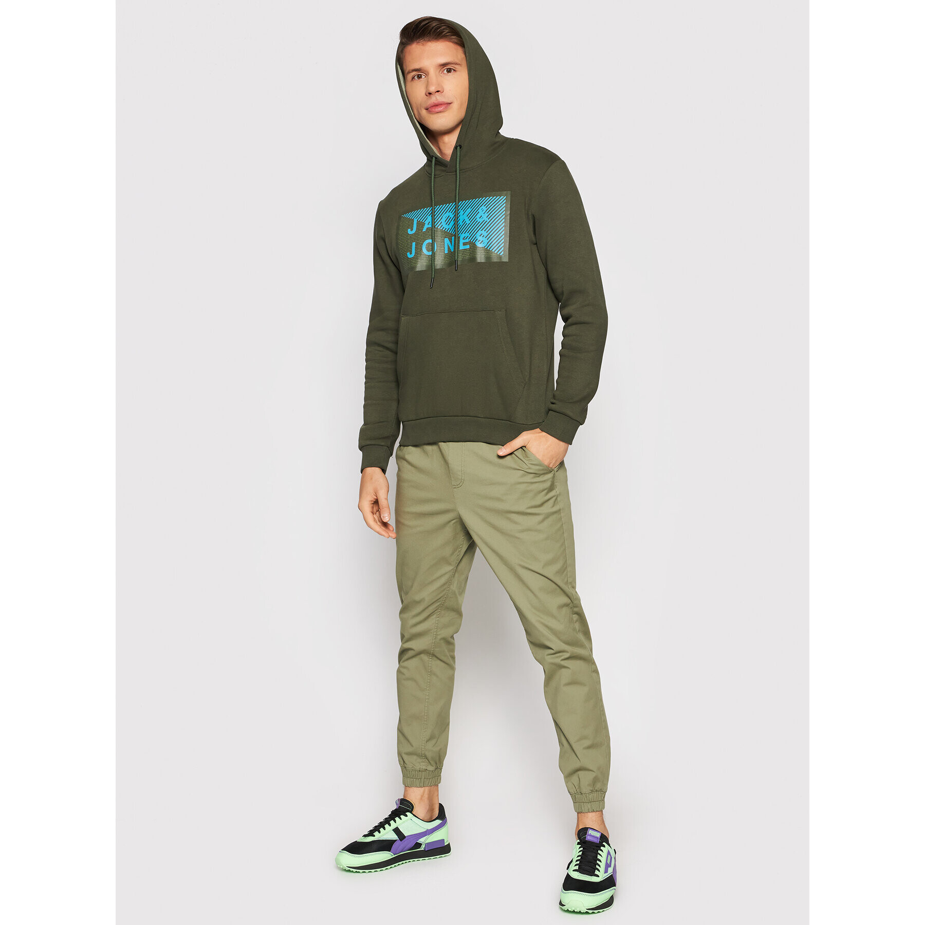 Jack&Jones Суитшърт Shawn 12195903 Зелен Regular Fit - Pepit.bg