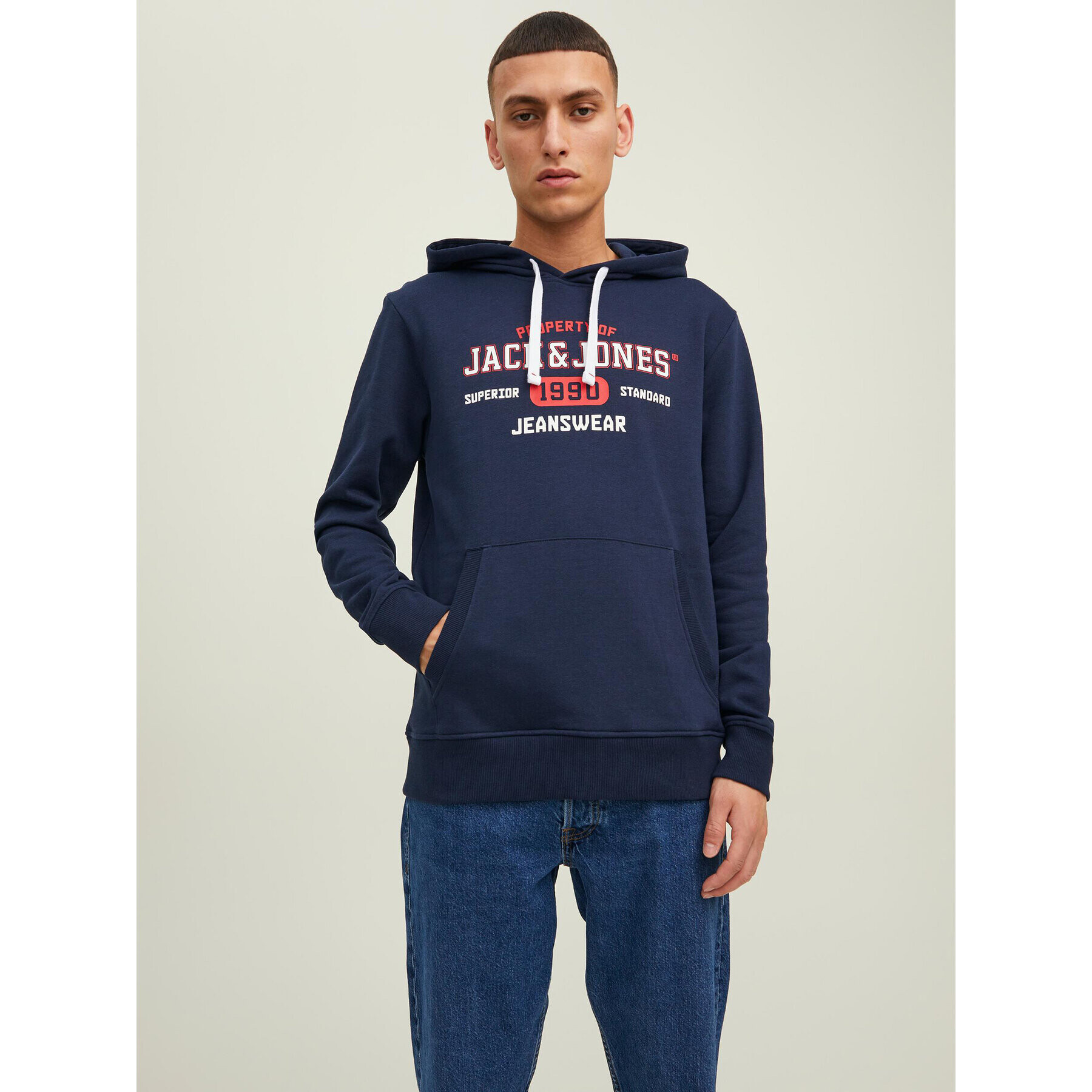 Jack&Jones Суитшърт Stamp 12211551 Тъмносин Regular Fit - Pepit.bg