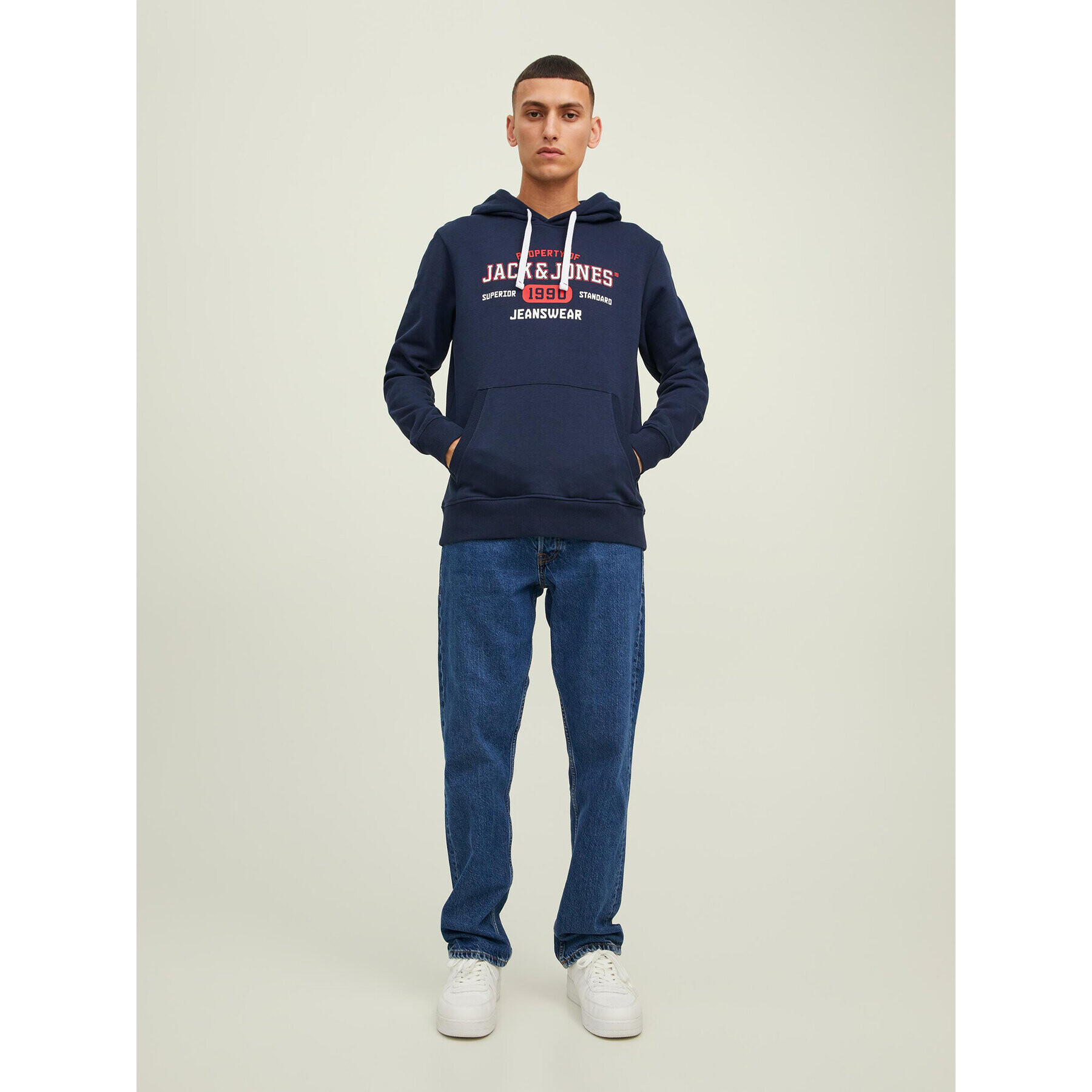 Jack&Jones Суитшърт Stamp 12211551 Тъмносин Regular Fit - Pepit.bg