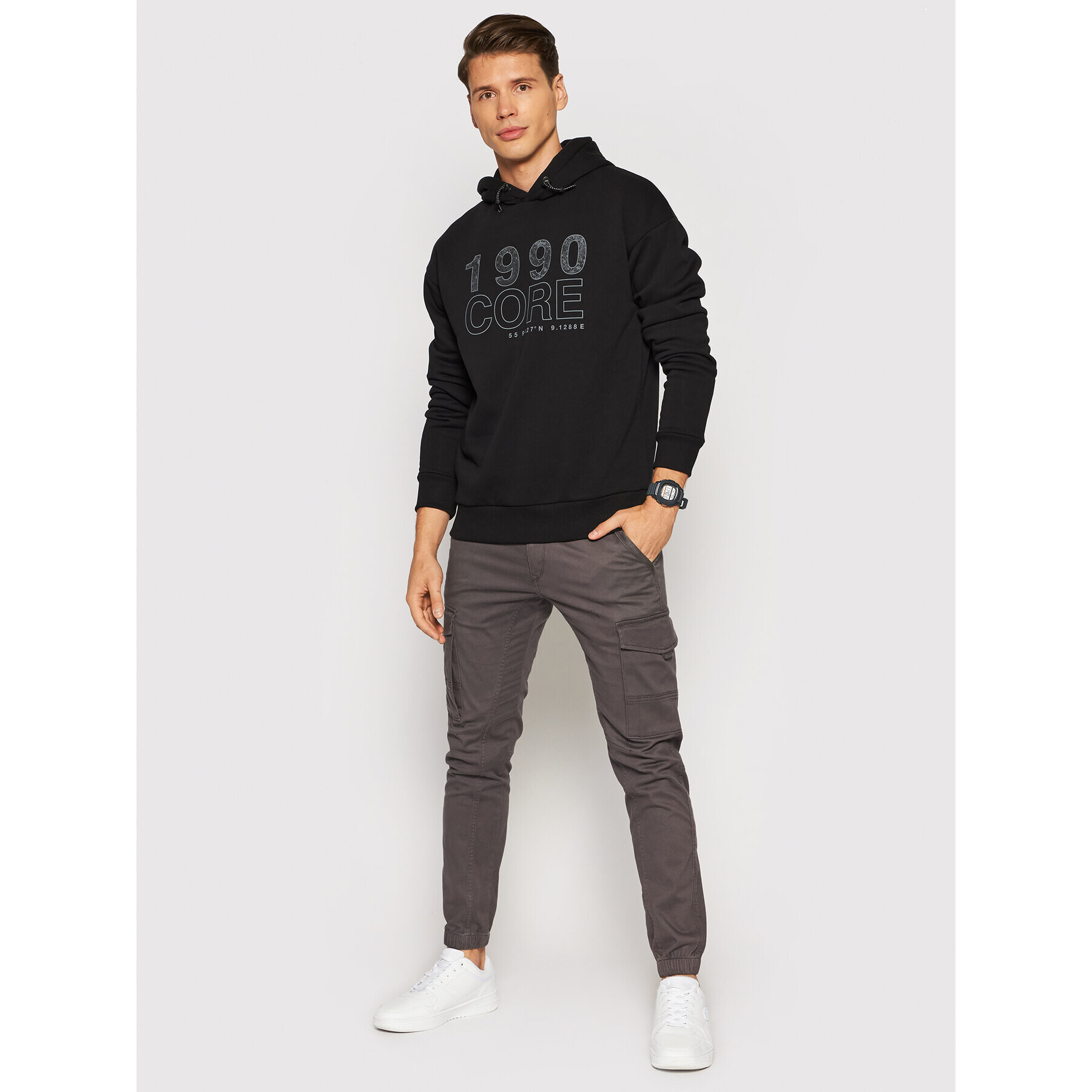 Jack&Jones Суитшърт Thad 12193653 Черен Relaxed Fit - Pepit.bg