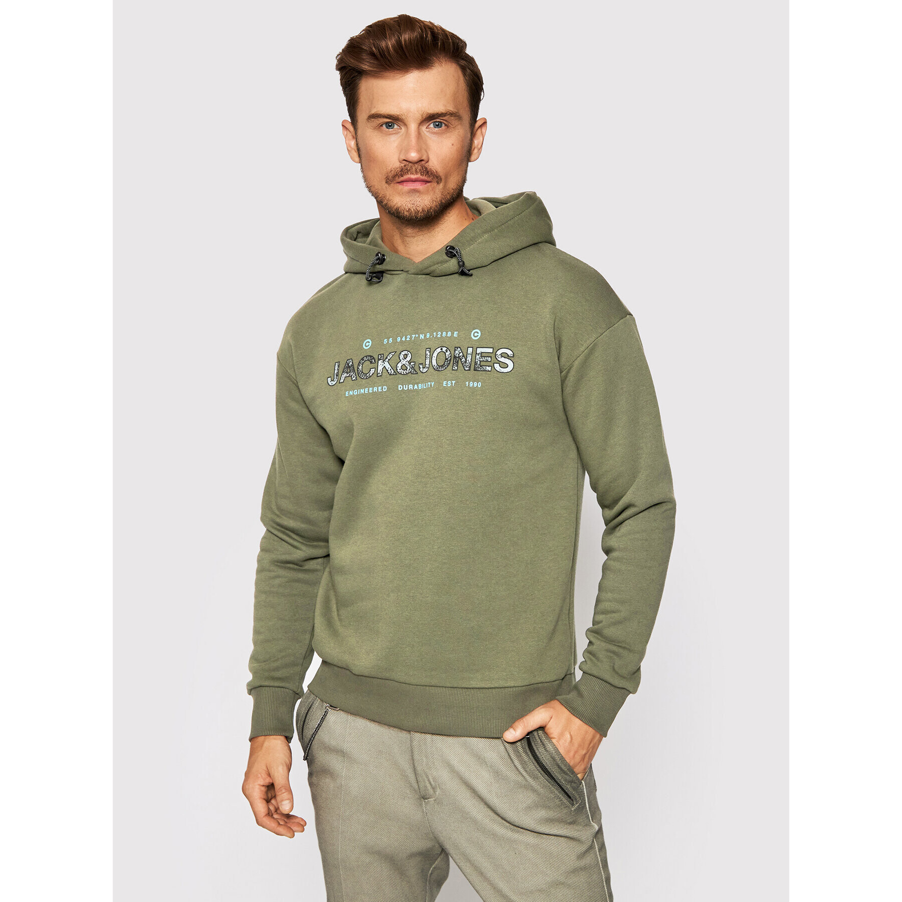 Jack&Jones Суитшърт Thad 12193653 Зелен Relaxed Fit - Pepit.bg