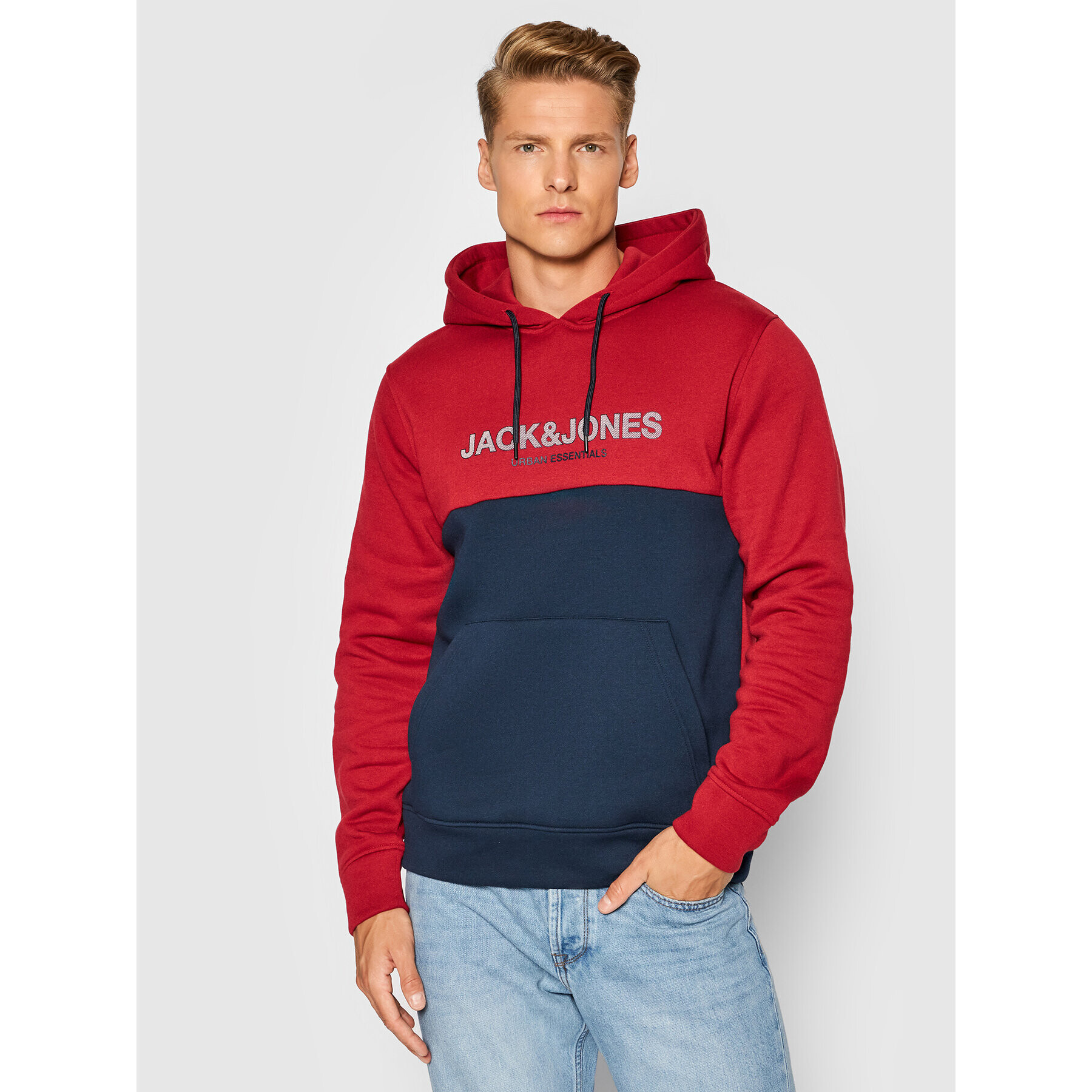 Jack&Jones Суитшърт Urban Blocking 12190441 Червен Regular Fit - Pepit.bg