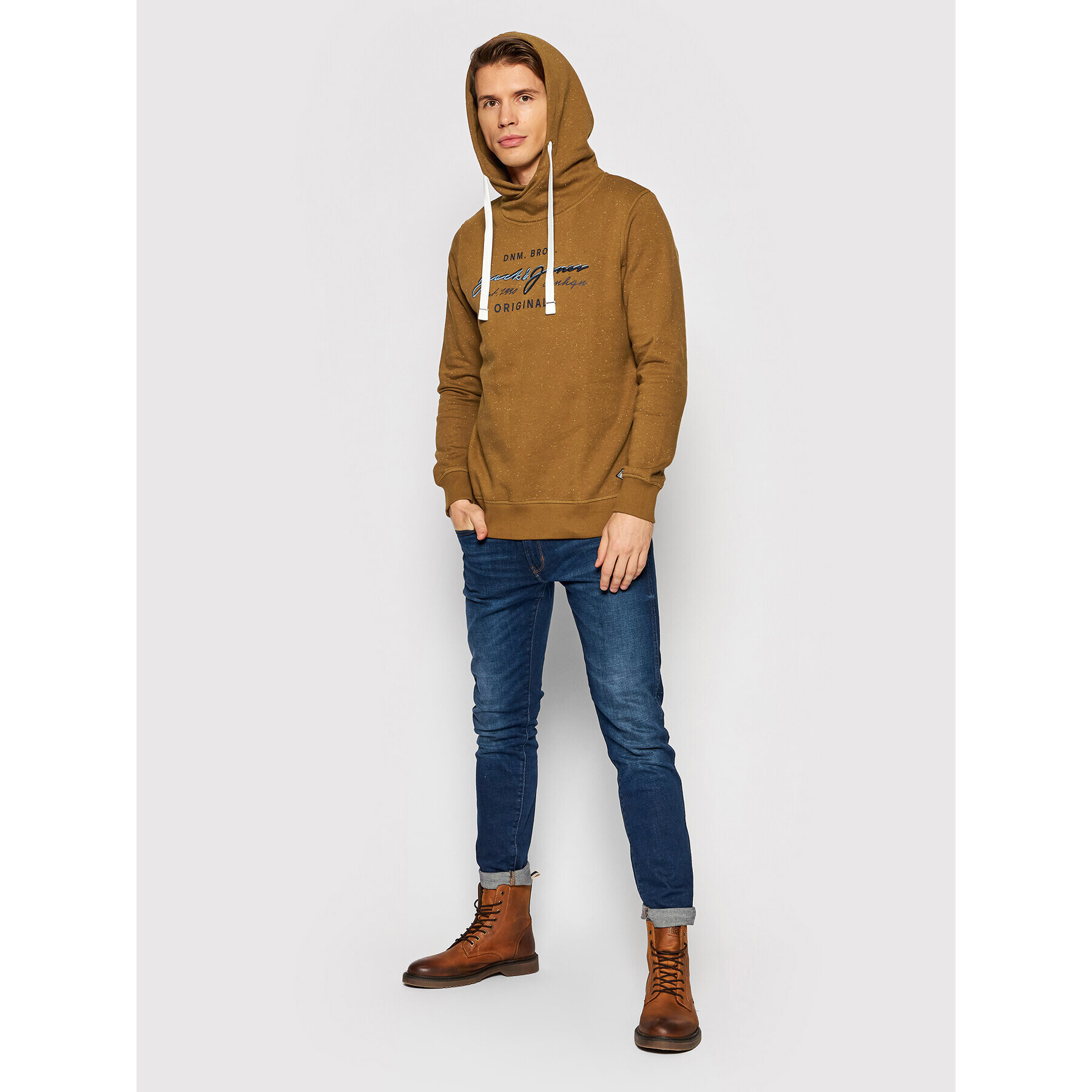 Jack&Jones Суитшърт Woods 12193647 Кафяв Standard Fit - Pepit.bg