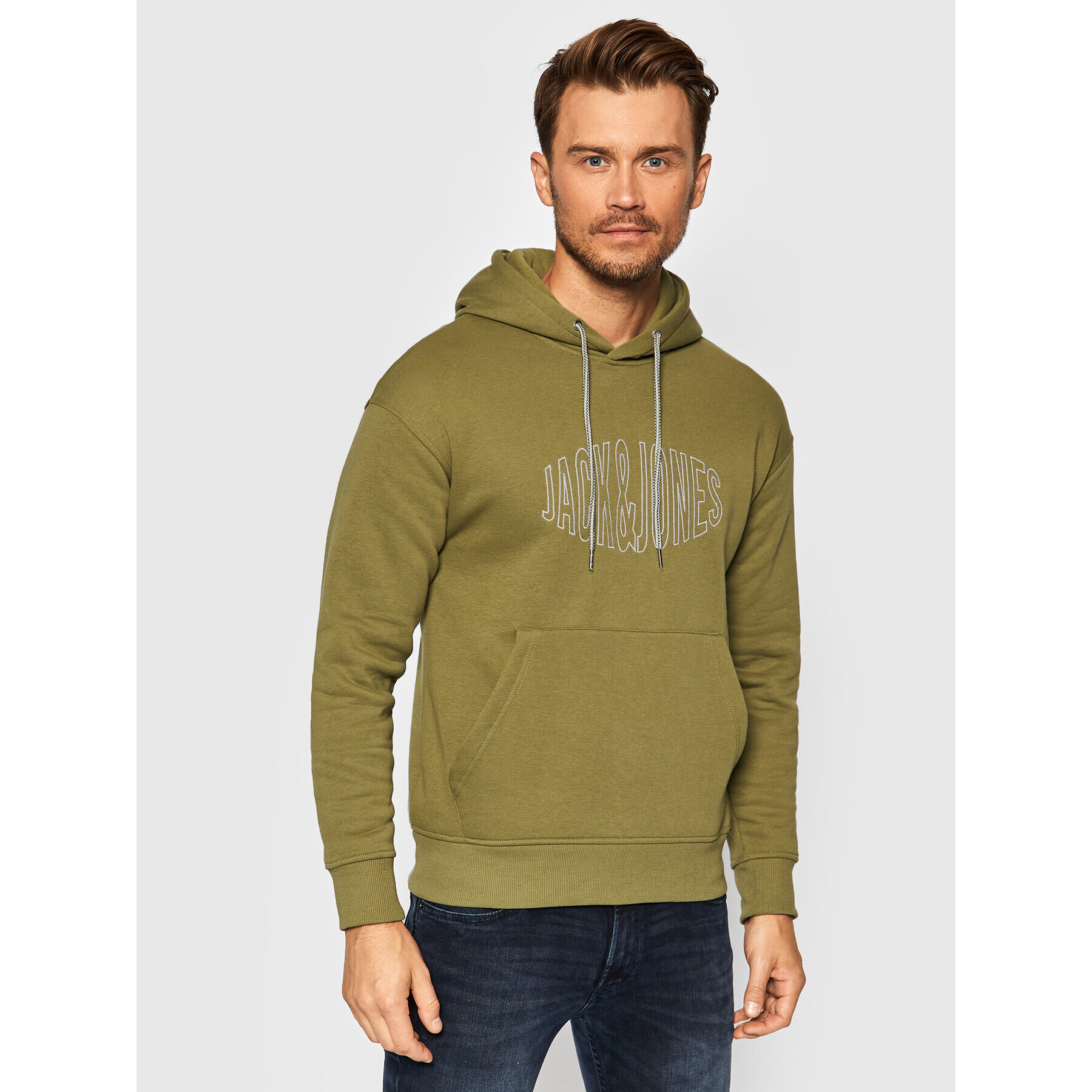 Jack&Jones Суитшърт World 12194082 Зелен Regular Fit - Pepit.bg