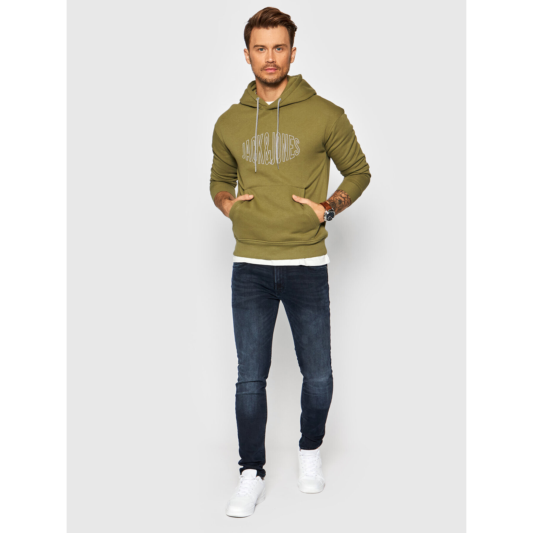 Jack&Jones Суитшърт World 12194082 Зелен Regular Fit - Pepit.bg