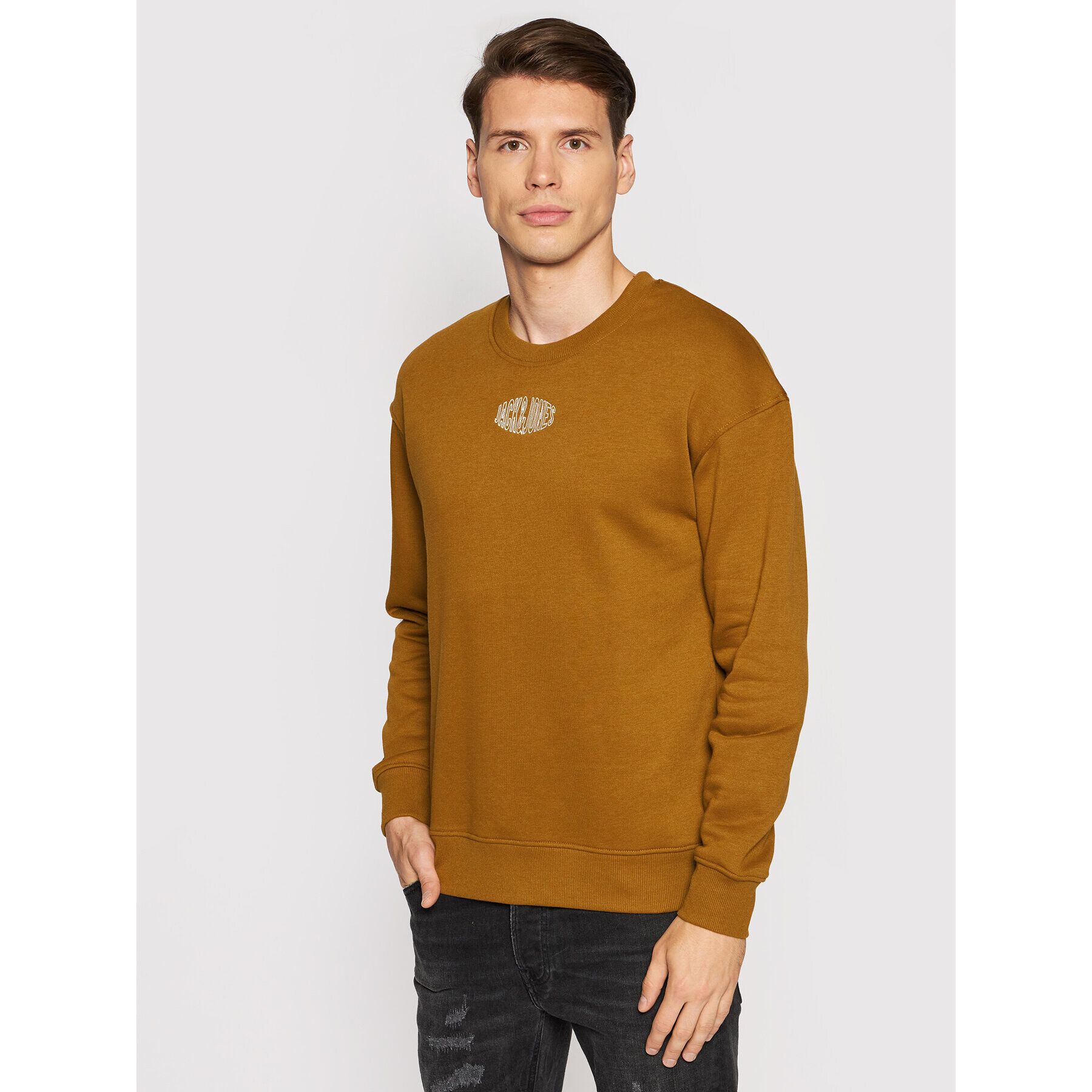 Jack&Jones Суитшърт World 12194083 Кафяв Relaxed Fit - Pepit.bg