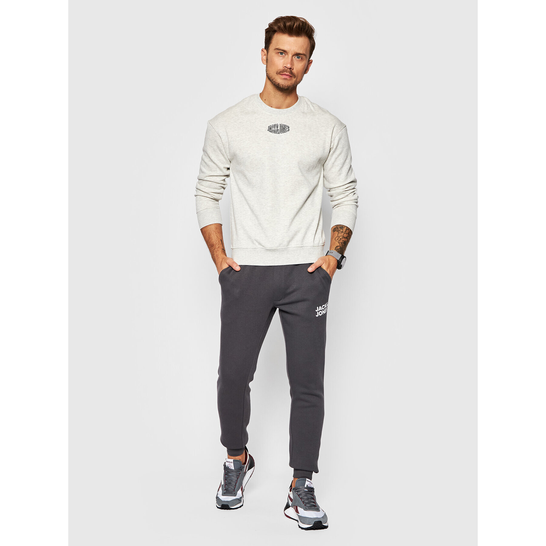 Jack&Jones Суитшърт World 12194083 Сив Relaxed Fit - Pepit.bg