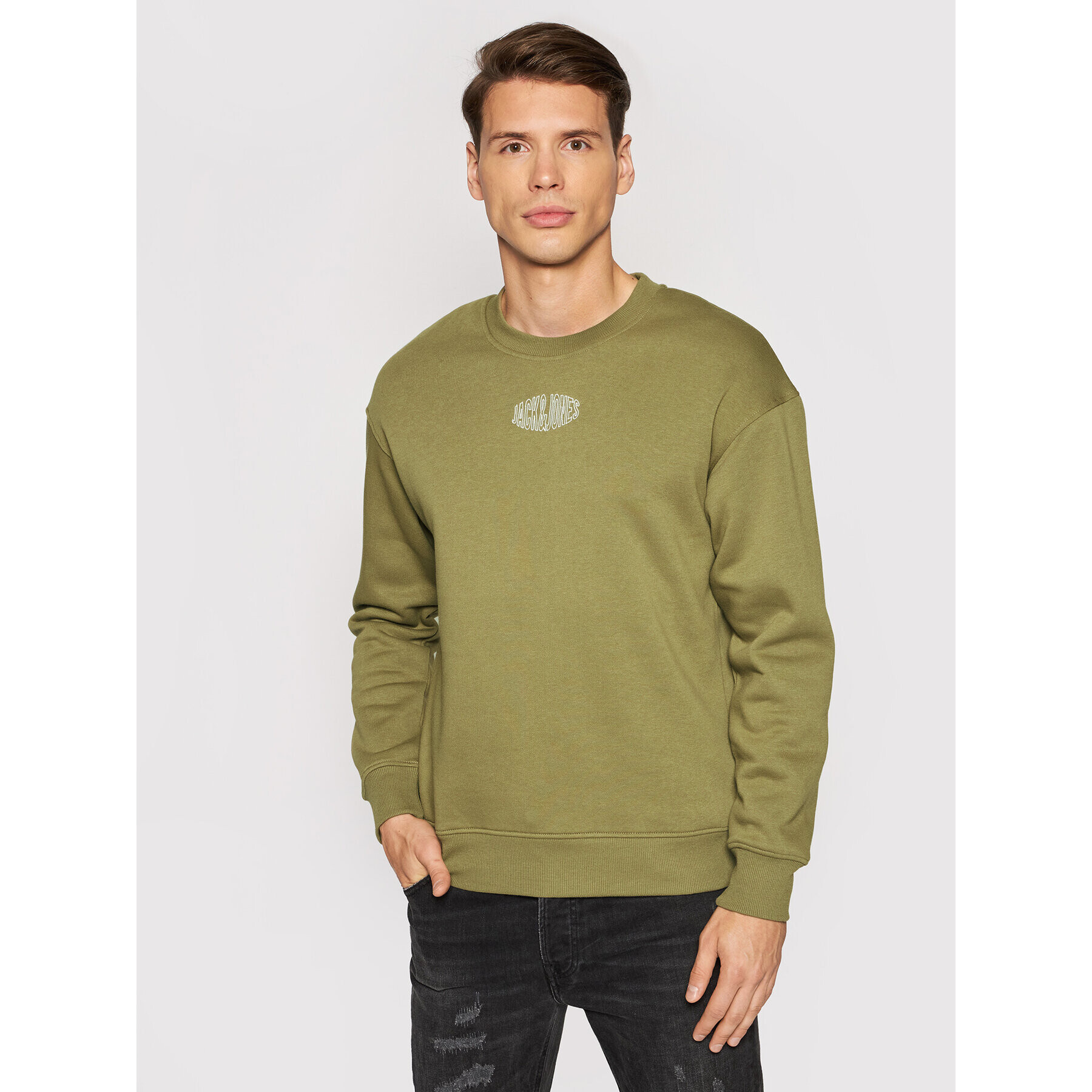 Jack&Jones Суитшърт World 12194083 Зелен Relaxed Fit - Pepit.bg