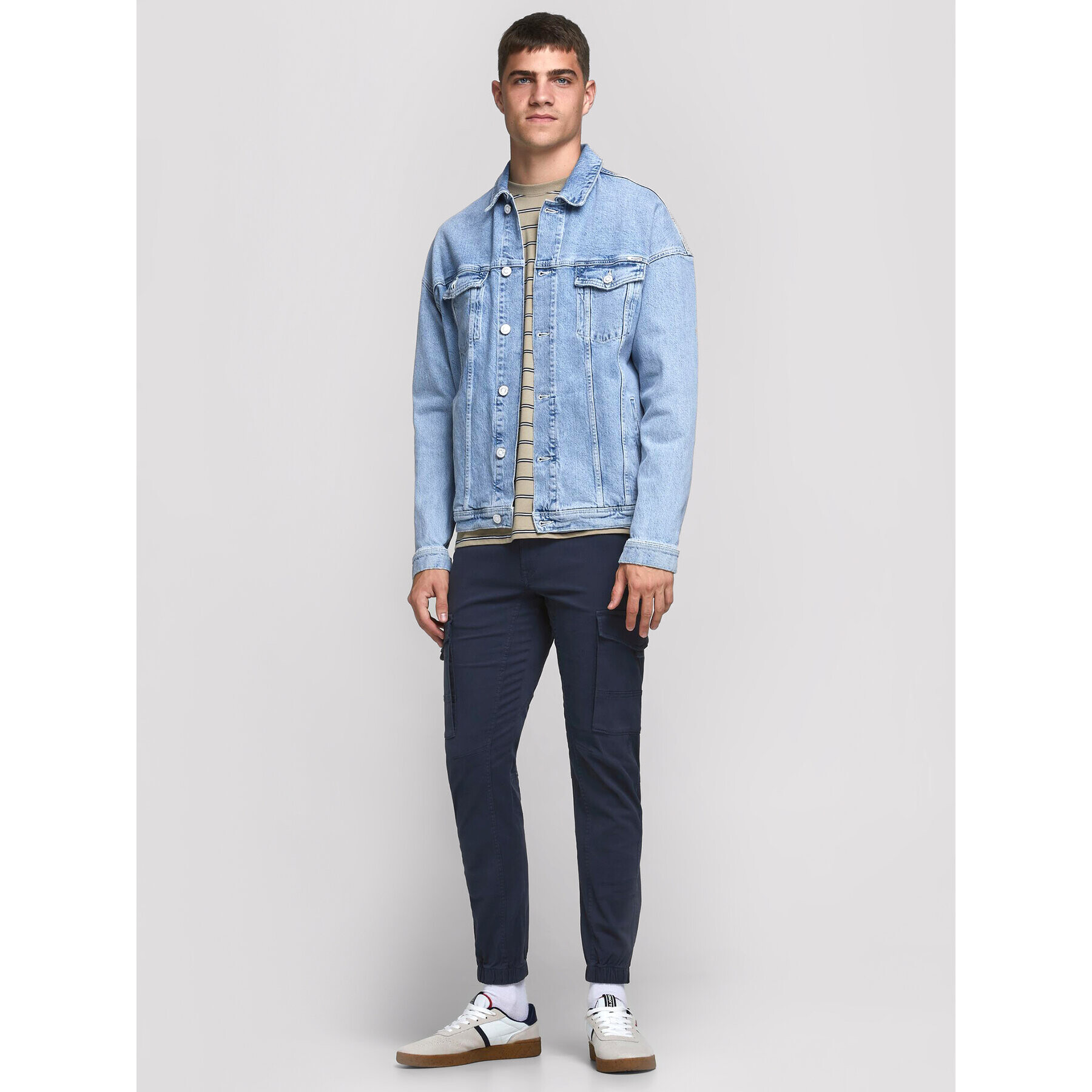 Jack&Jones Текстилни панталони Paul 12169582 Тъмносин Tapered Fit - Pepit.bg