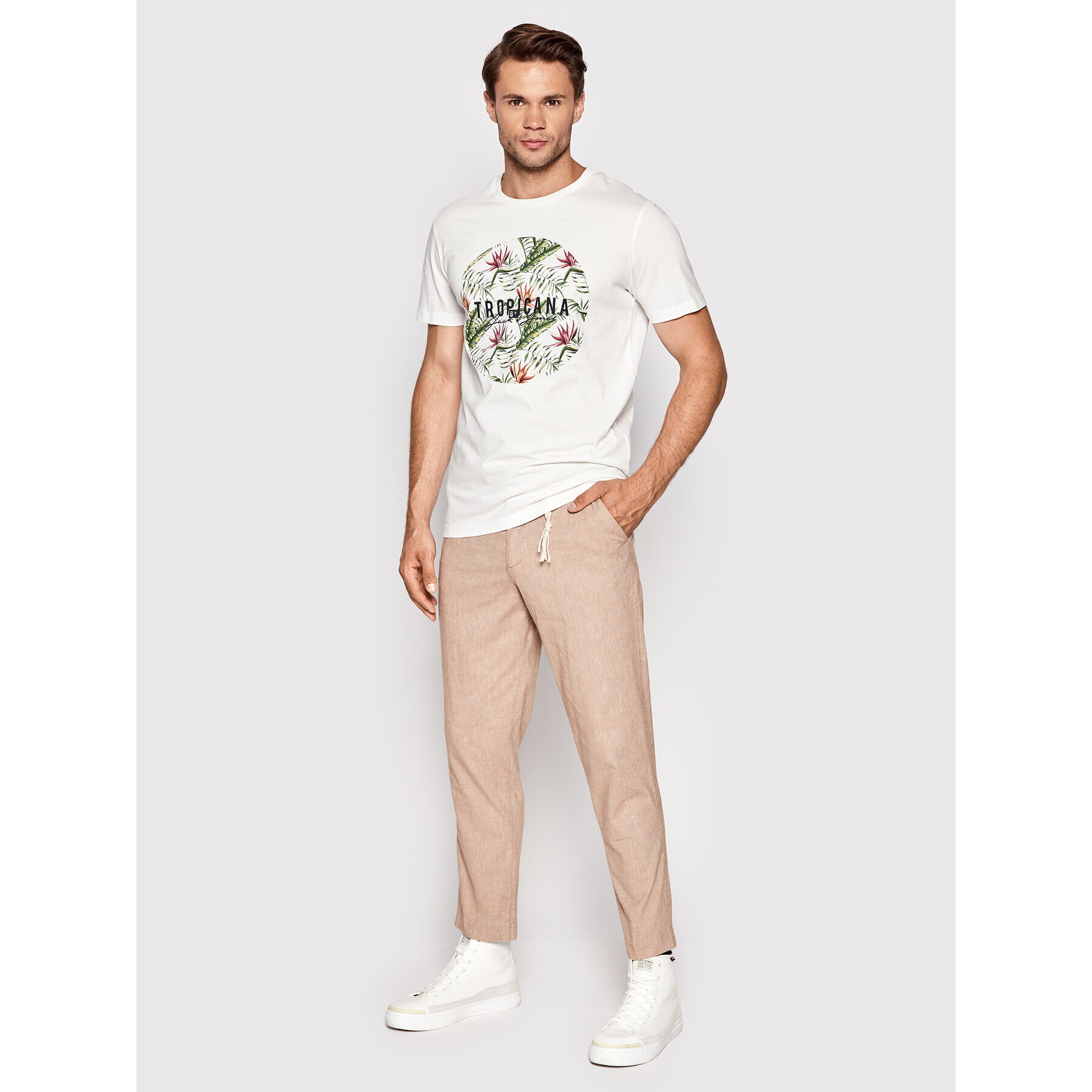 Jack&Jones Текстилни панталони Stace 12210120 Бежов Regular Fit - Pepit.bg