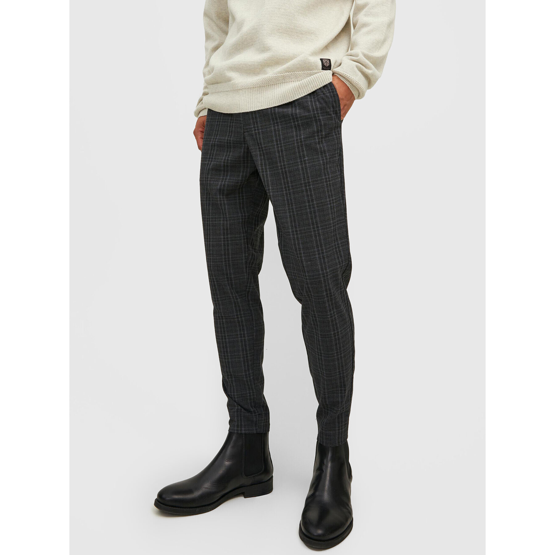 Jack&Jones Текстилни панталони Stace 12212970 Сив Regular Fit - Pepit.bg