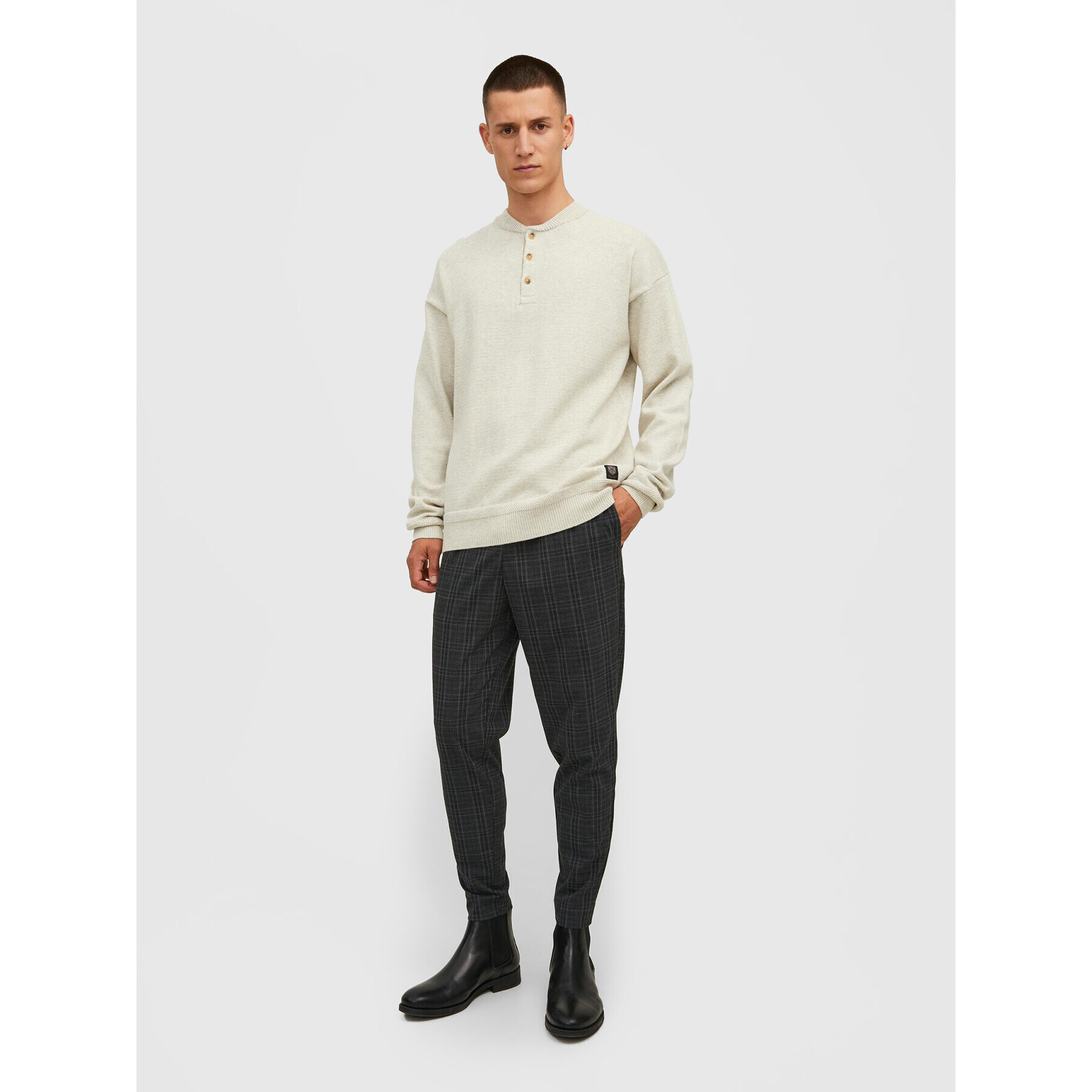 Jack&Jones Текстилни панталони Stace 12212970 Сив Regular Fit - Pepit.bg