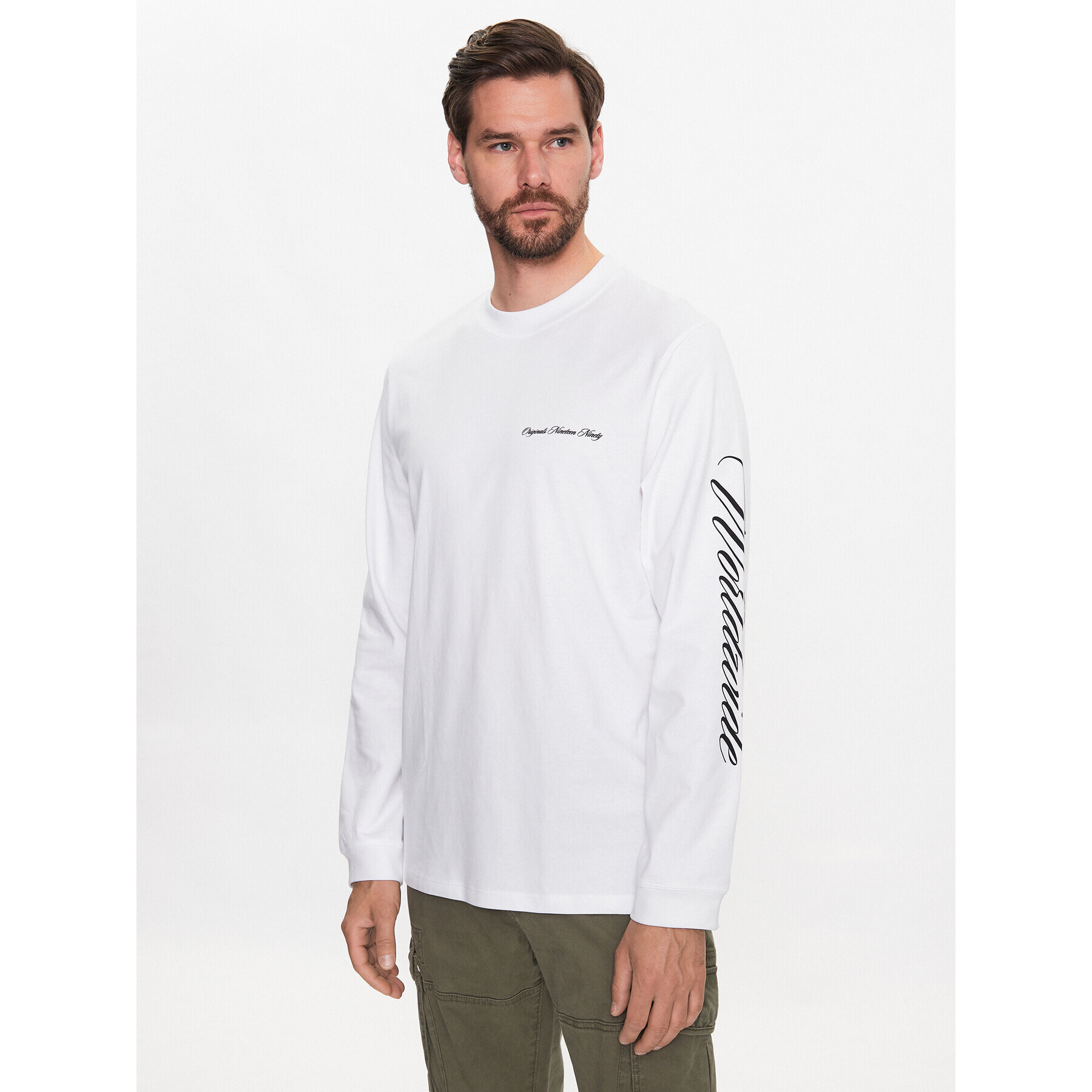 Jack&Jones Тениска с дълъг ръкав Studio 12227722 Бял Regular Fit - Pepit.bg