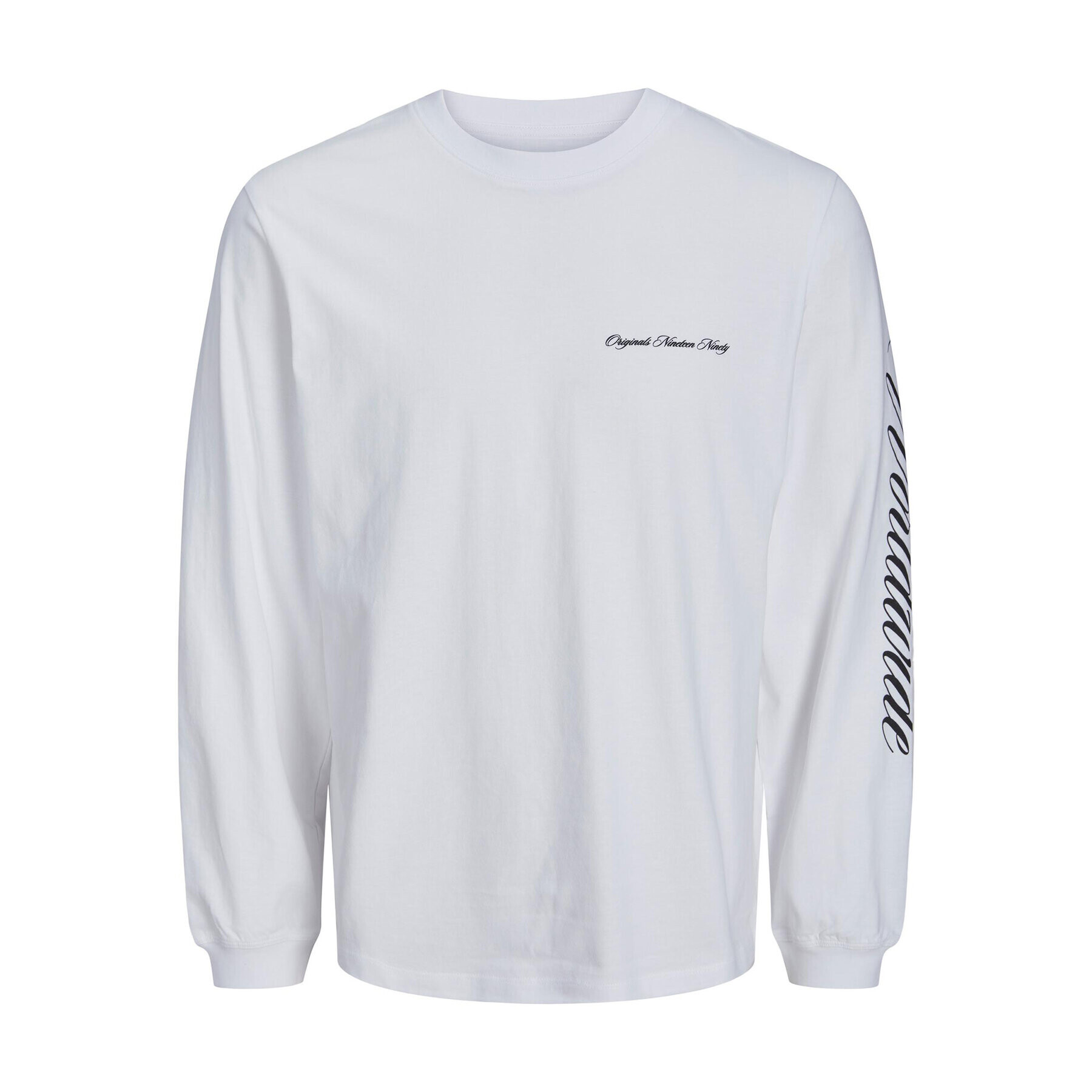 Jack&Jones Тениска с дълъг ръкав Studio 12227722 Бял Regular Fit - Pepit.bg