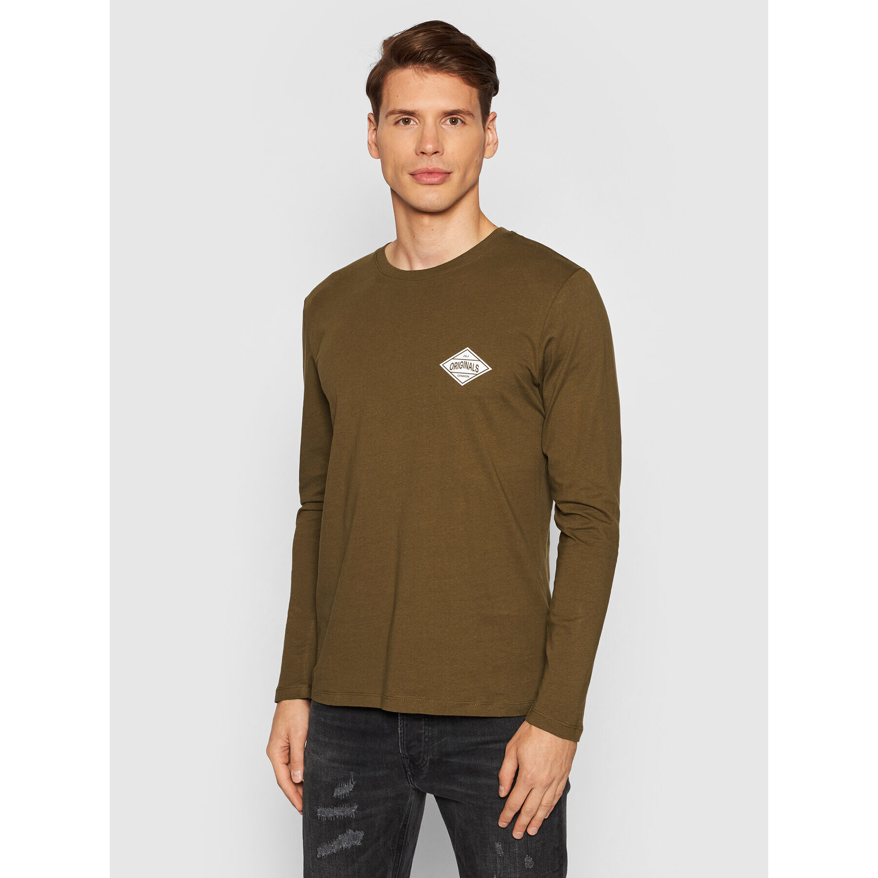 Jack&Jones Тениска с дълъг ръкав Archie 12193726 Кафяв Standard Fit - Pepit.bg