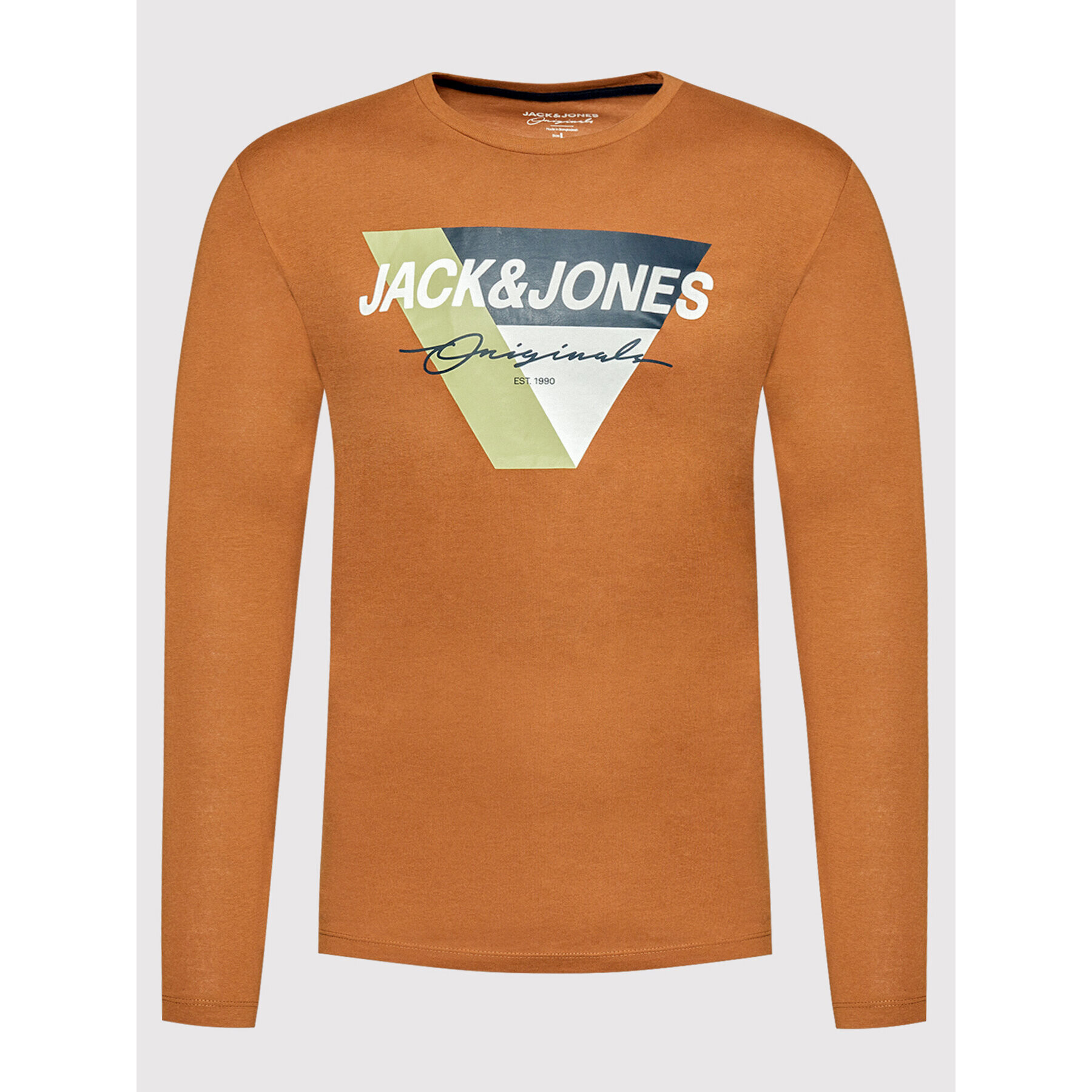 Jack&Jones Тениска с дълъг ръкав Mason 12196647 Кафяв Regular Fit - Pepit.bg