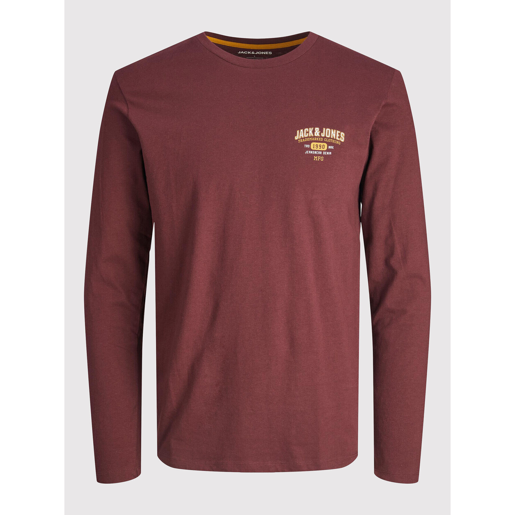 Jack&Jones Тениска с дълъг ръкав Stamp 12211357 Бордо Regular Fit - Pepit.bg