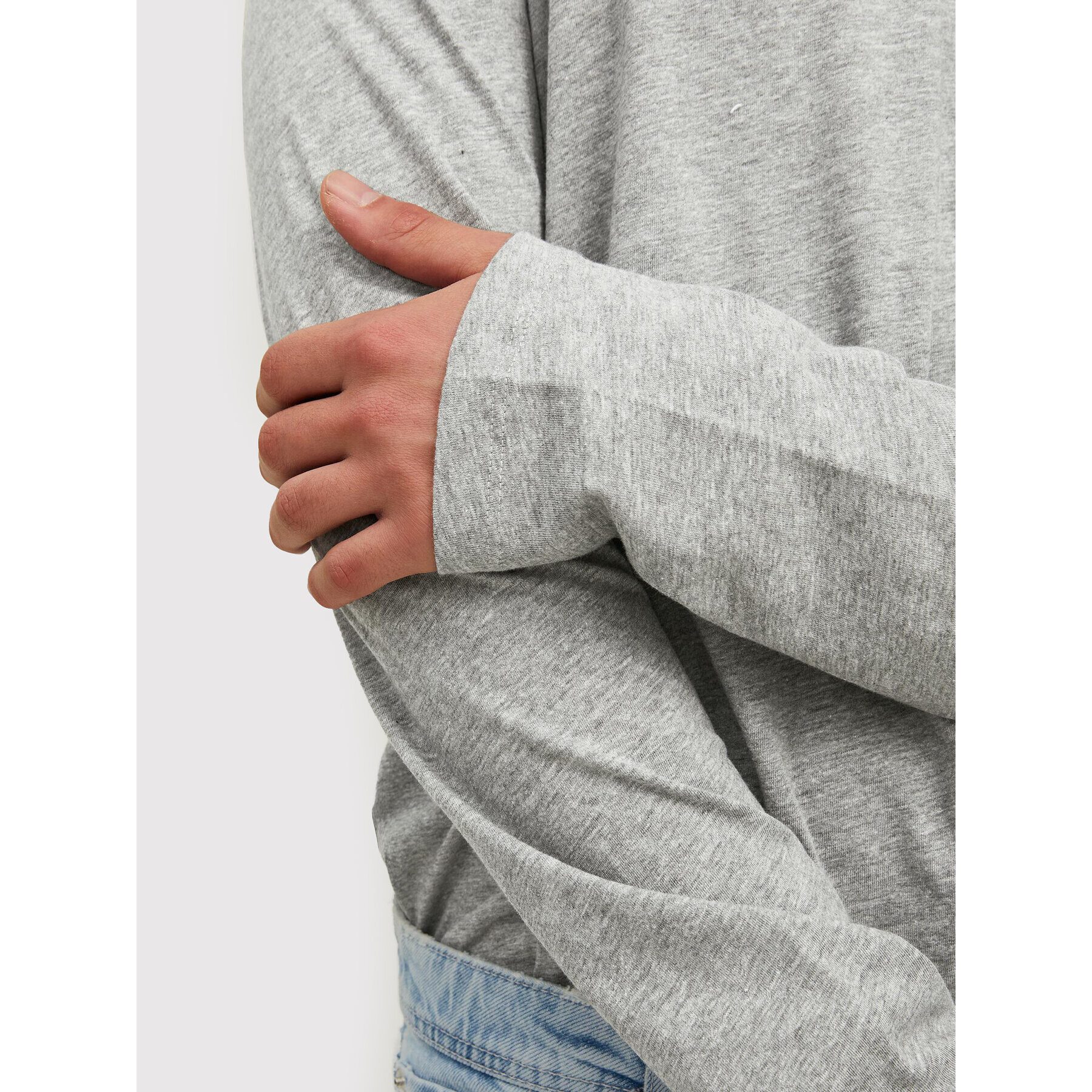 Jack&Jones Тениска с дълъг ръкав Stamp 12211357 Сив Regular Fit - Pepit.bg