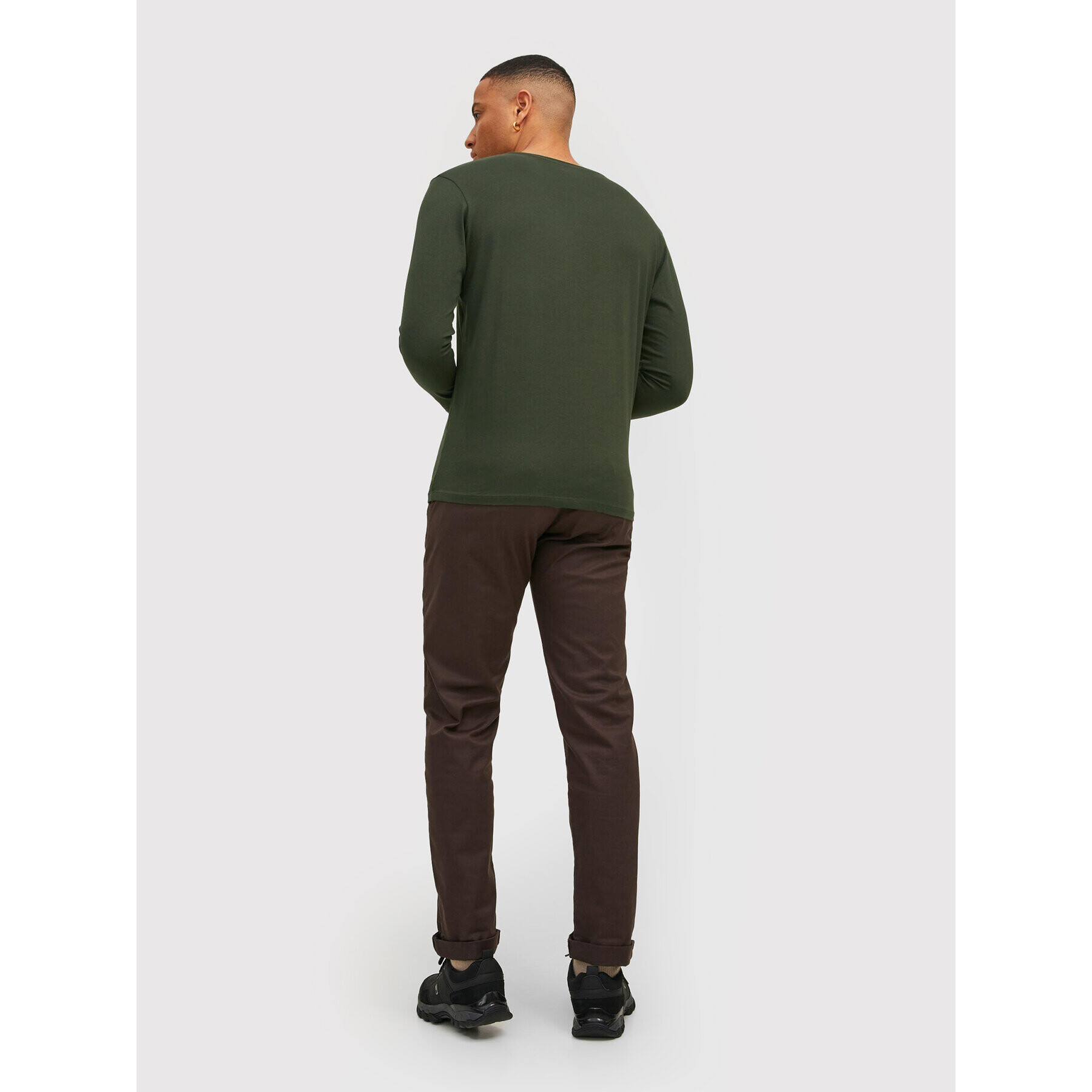 Jack&Jones Тениска с дълъг ръкав Stamp 12211357 Зелен Regular Fit - Pepit.bg