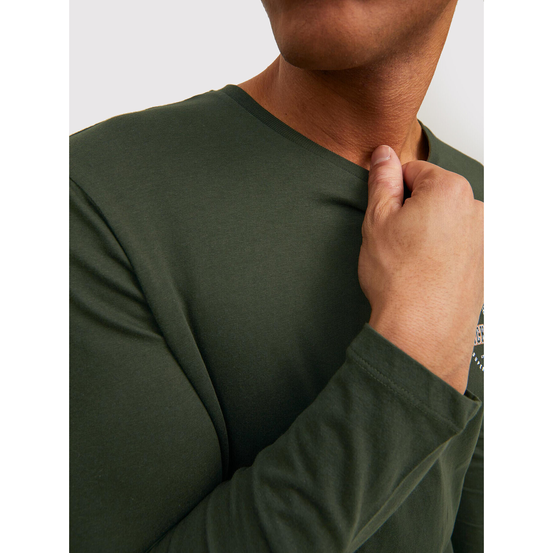 Jack&Jones Тениска с дълъг ръкав Stamp 12211357 Зелен Regular Fit - Pepit.bg