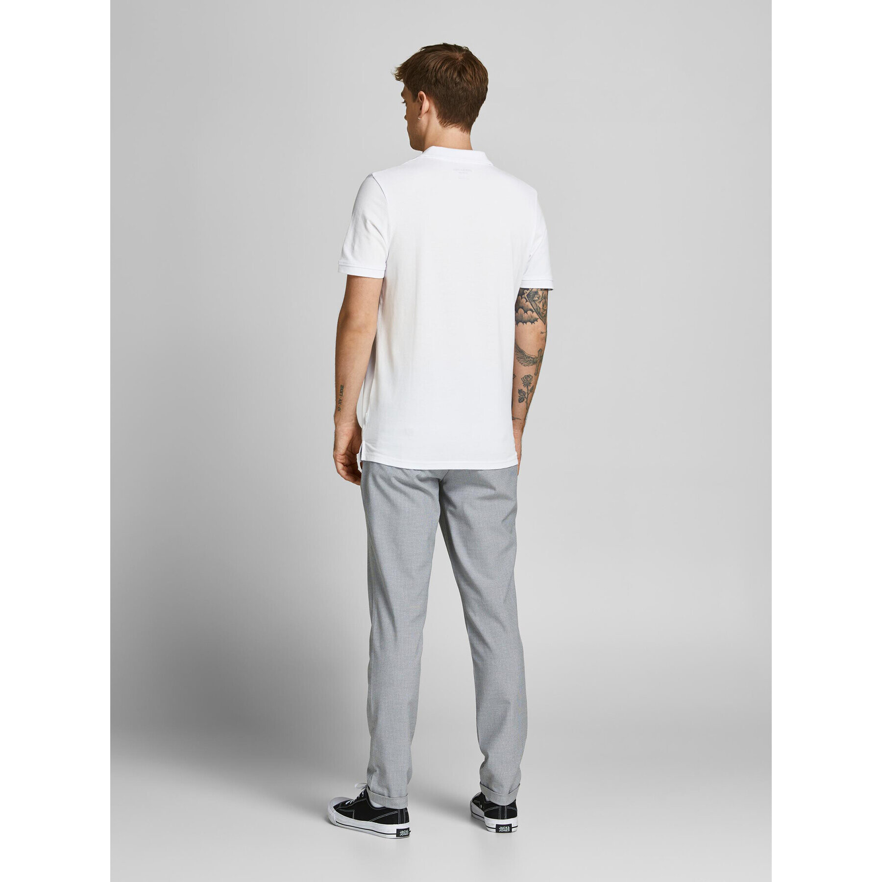 Jack&Jones Тениска с яка и копчета Shark 12205025 Бял Slim Fit - Pepit.bg