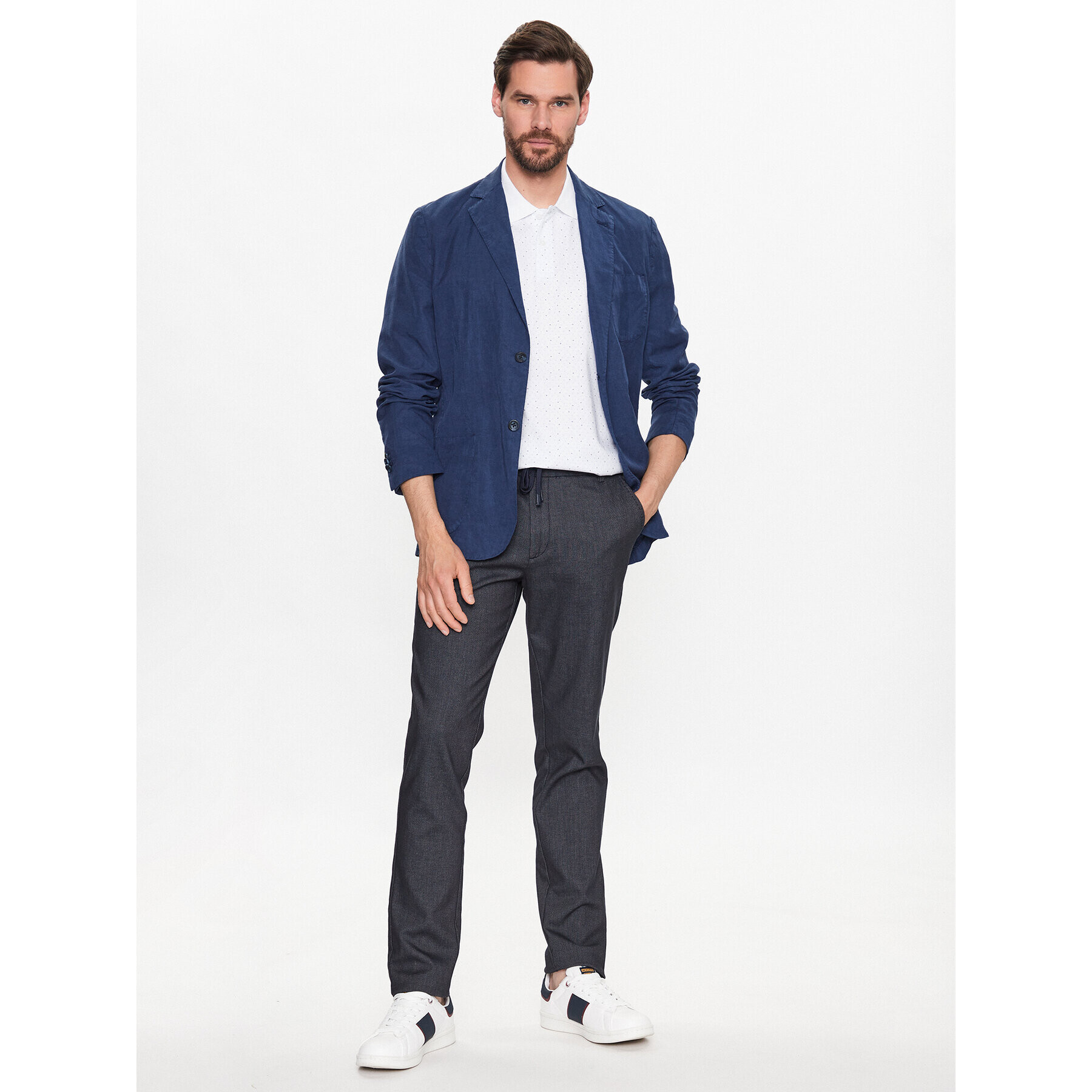 Jack&Jones Тениска с яка и копчета Marseille 12227870 Бял Standard Fit - Pepit.bg