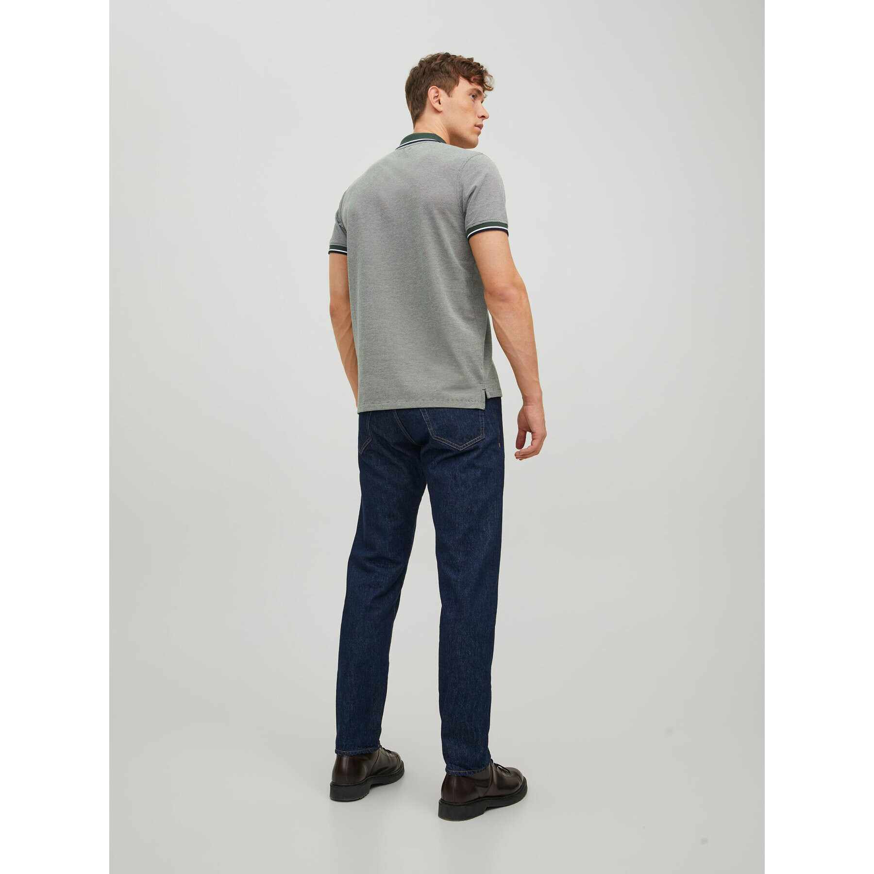 Jack&Jones Тениска с яка и копчета Bluwin 12169064 Зелен Regular Fit - Pepit.bg