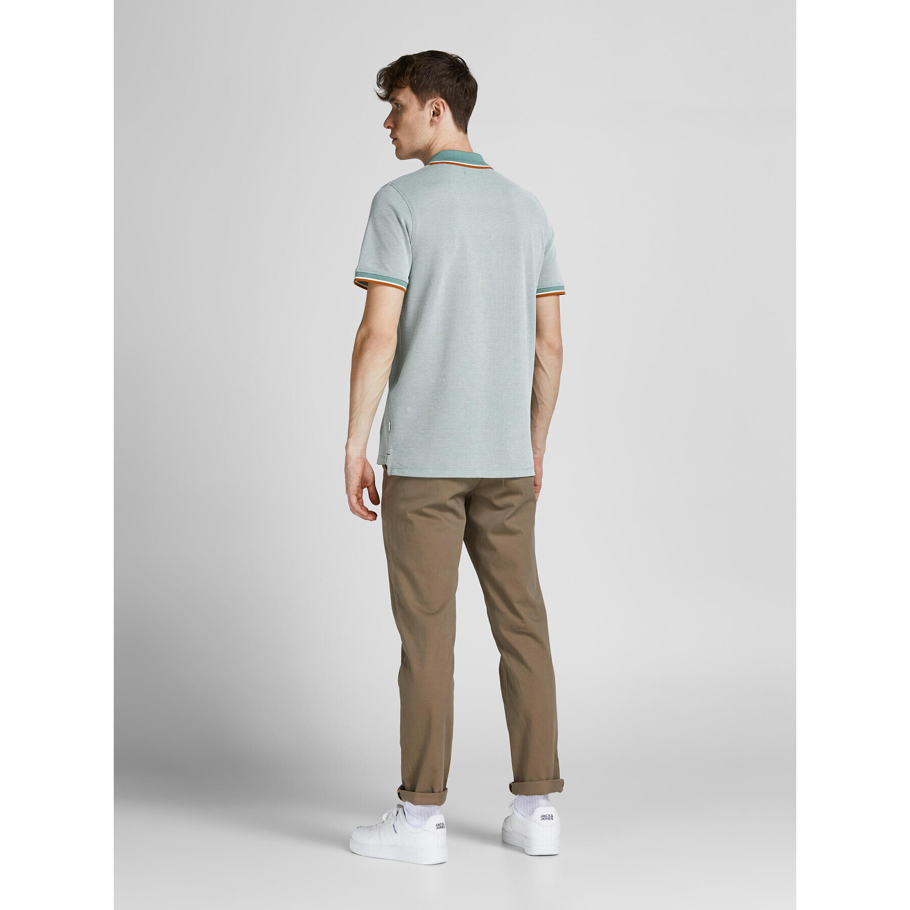 Jack&Jones Тениска с яка и копчета Bluwin 12169064 Зелен Regular Fit - Pepit.bg