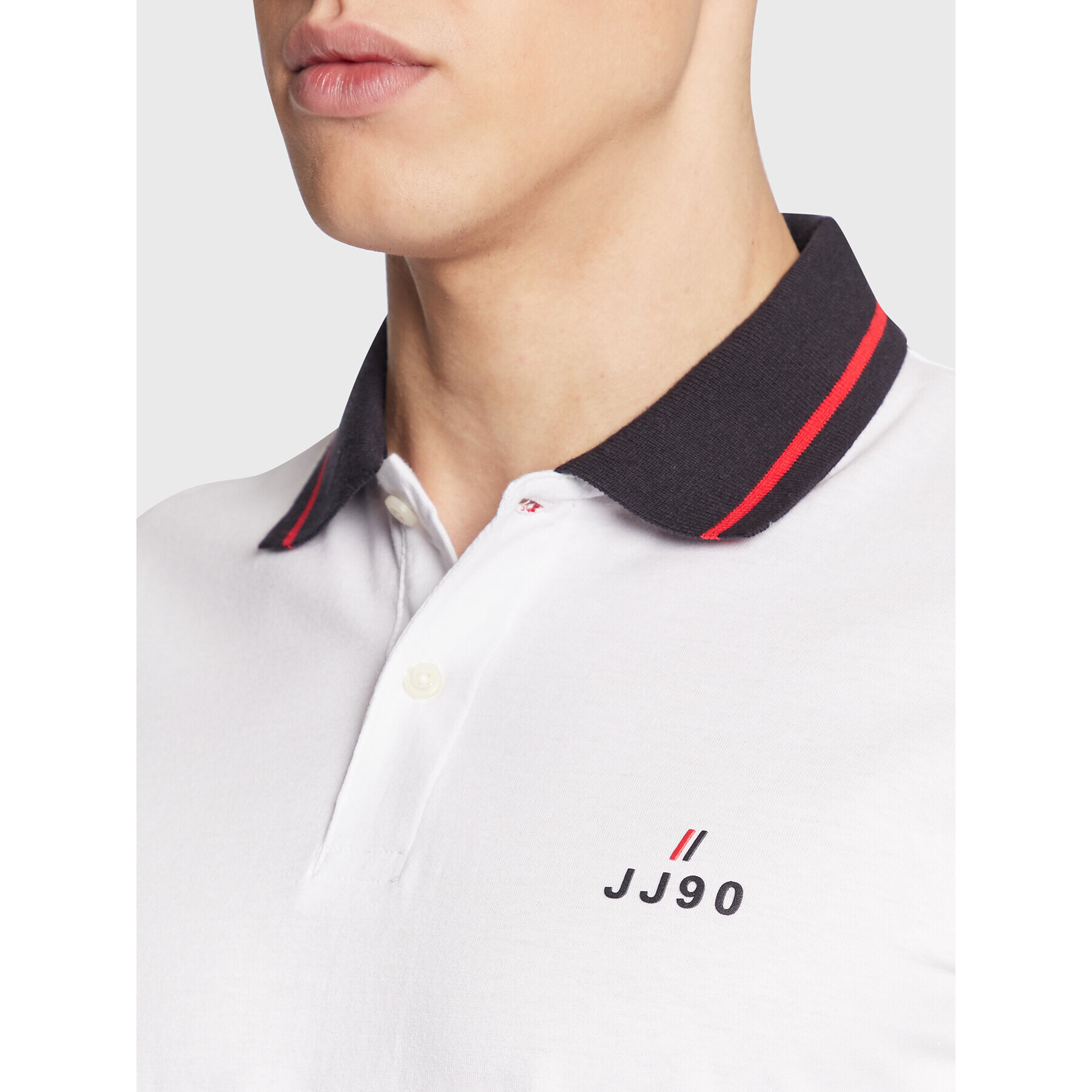 Jack&Jones Тениска с яка и копчета Joe 12221190 Бял Regular Fit - Pepit.bg