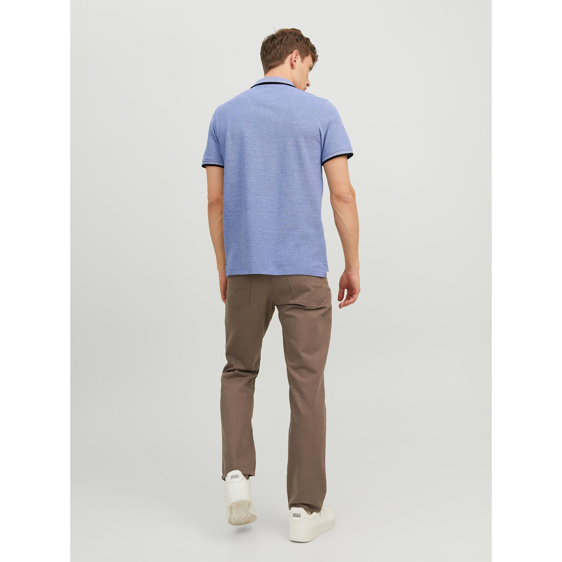 Jack&Jones Тениска с яка и копчета Paulos 12136668 Син Slim Fit - Pepit.bg