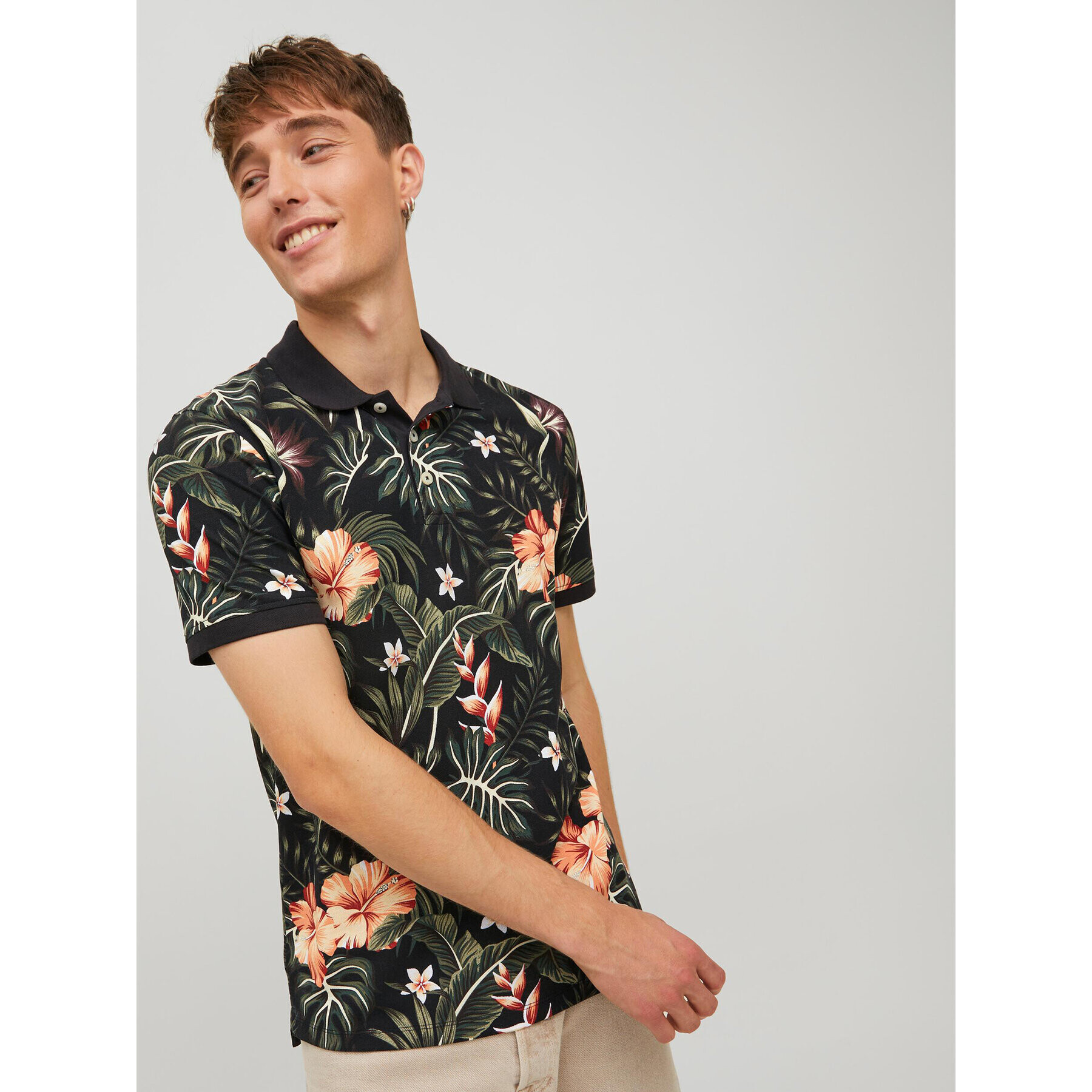 Jack&Jones Тениска с яка и копчета Paulos 12225153 Цветен Slim Fit - Pepit.bg