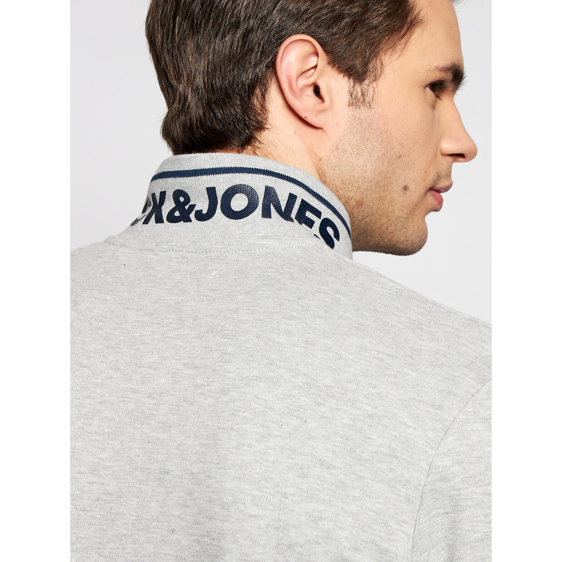 Jack&Jones Тениска с яка и копчета Jersey 12180891 Сив Regular Fit - Pepit.bg