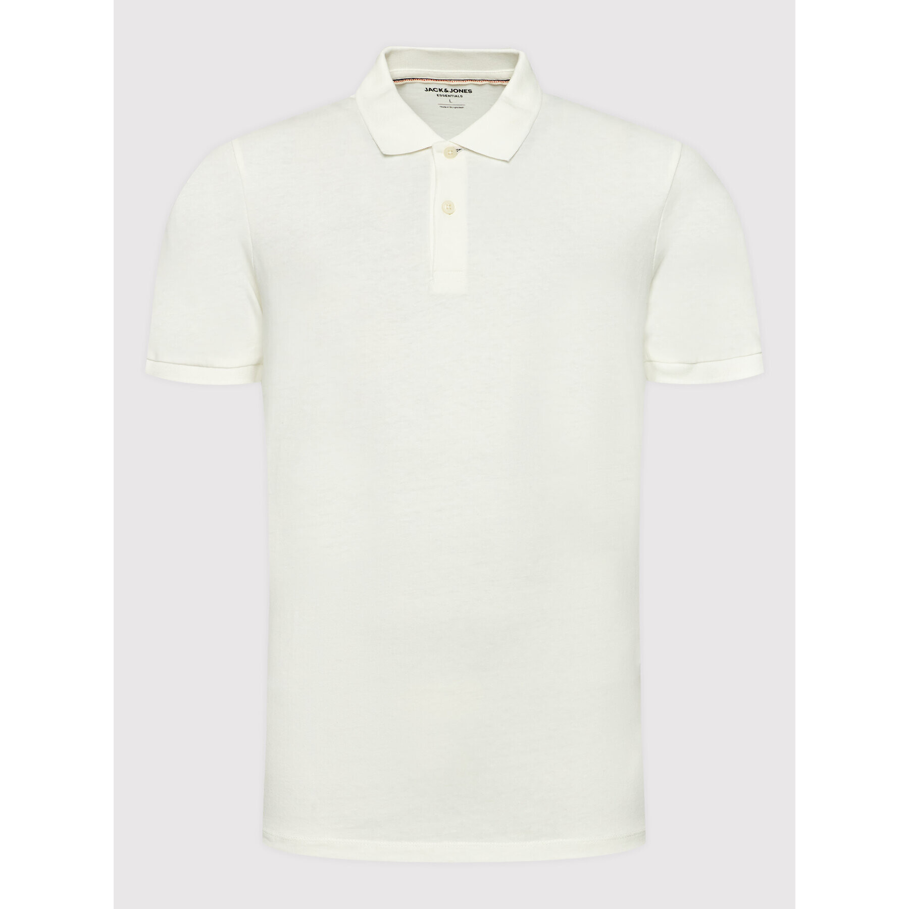 Jack&Jones Тениска с яка и копчета Linen Basic 12199714 Бял Regular Fit - Pepit.bg