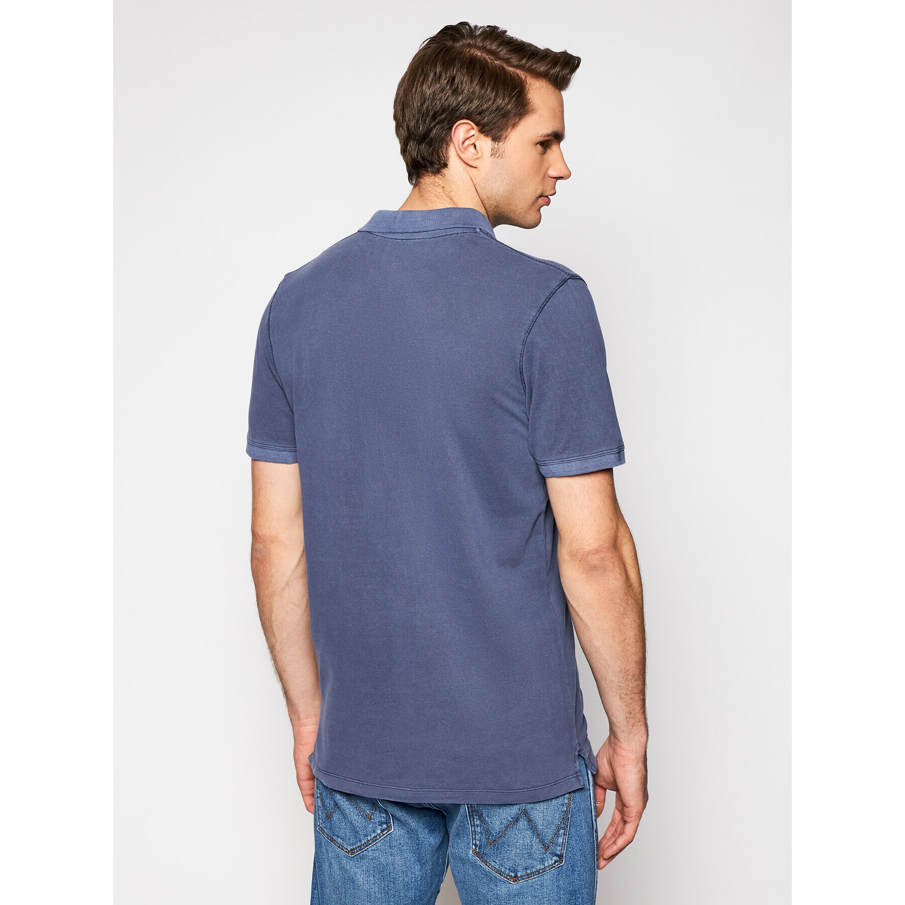 Jack&Jones Тениска с яка и копчета Washed Polo 12180890 Тъмносин Slim Fit - Pepit.bg